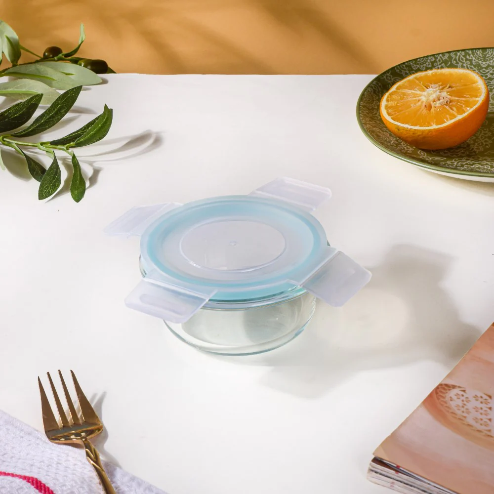 Glass Lunch Box With Lid Round Small Set Of 2 200ml - Image 4
