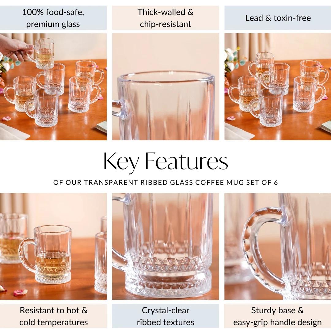 Glass Mug Set Of 6 200ml - Image 5