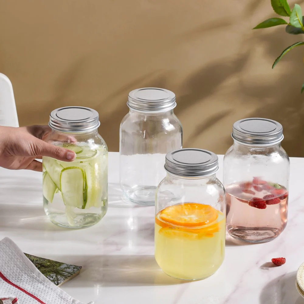 Glass Pickle Jar With Lid Set Of 4 750ml - Image 2