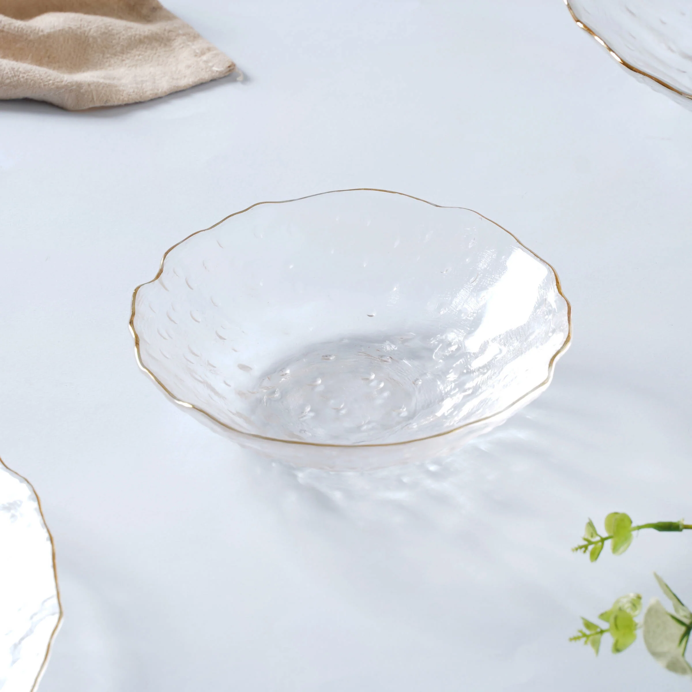 Glass Plate and Bowl Set of 3 - Image 9