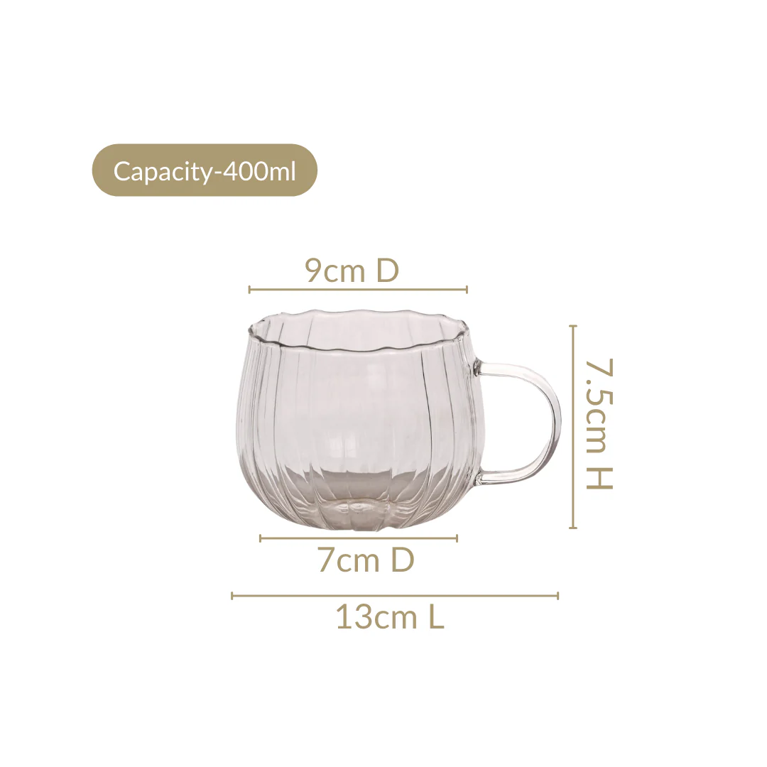 Glass Pumpkin Mug Set Of 2 400ml - Image 3