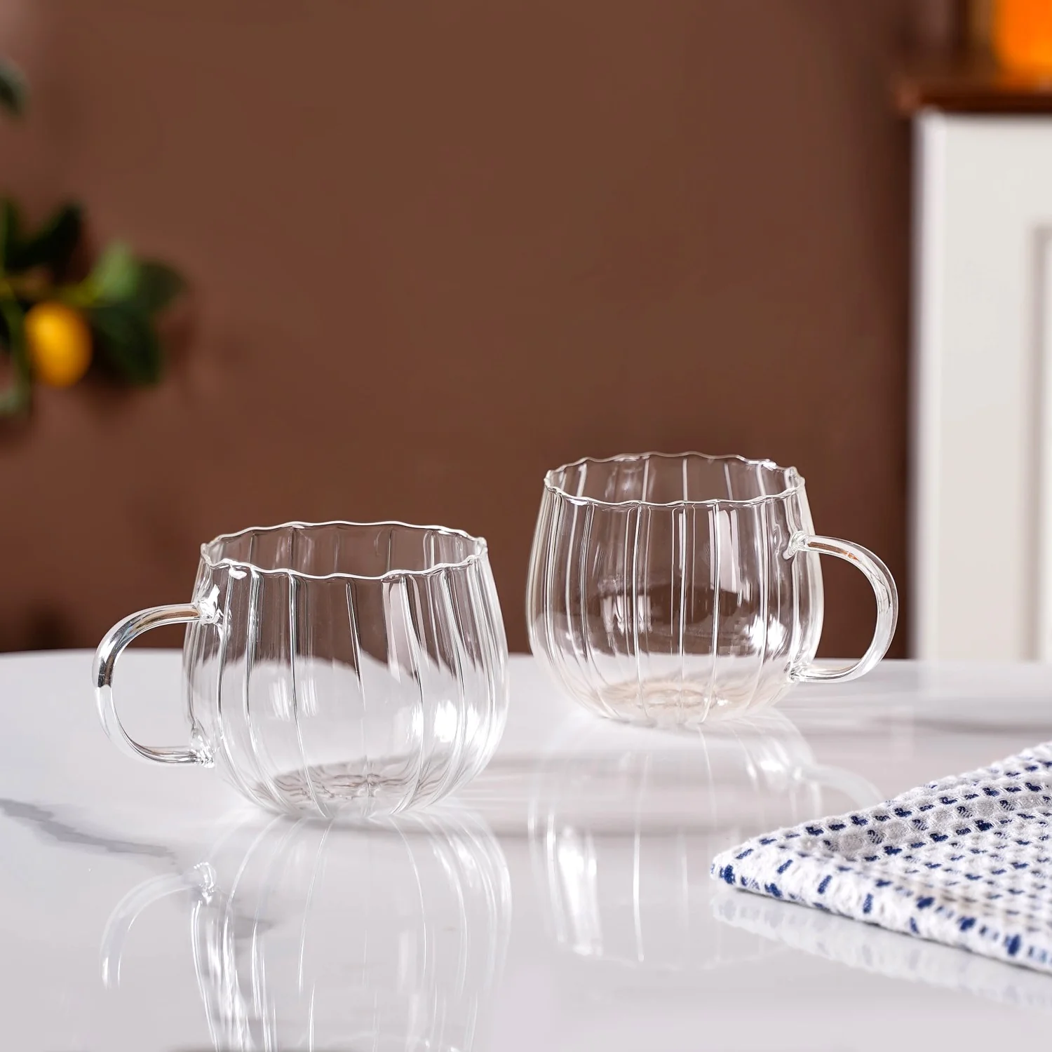 Glass Pumpkin Mug Set Of 2 400ml - Image 6