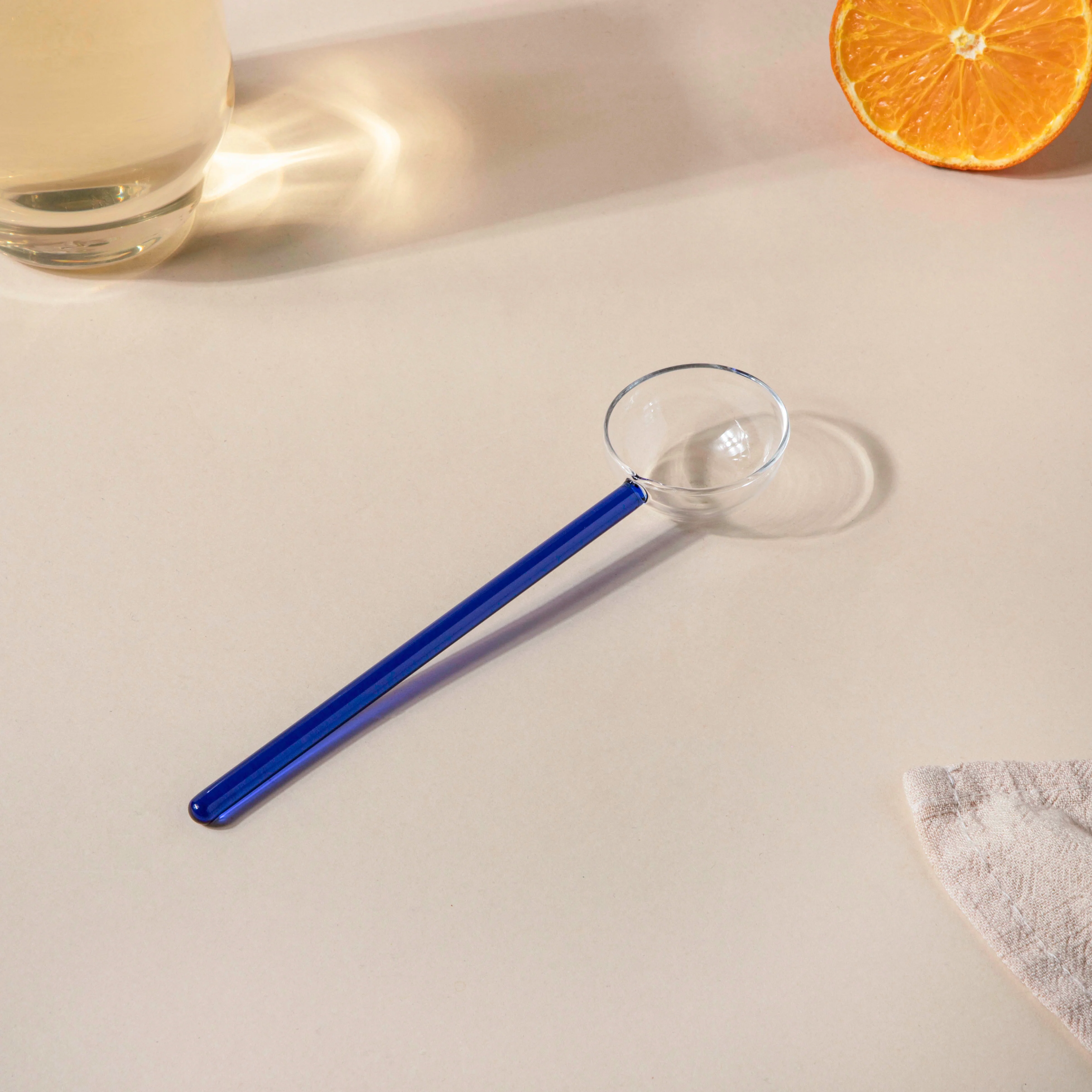 Glass Scoop Spoon Set of 2 Blue - Image 3