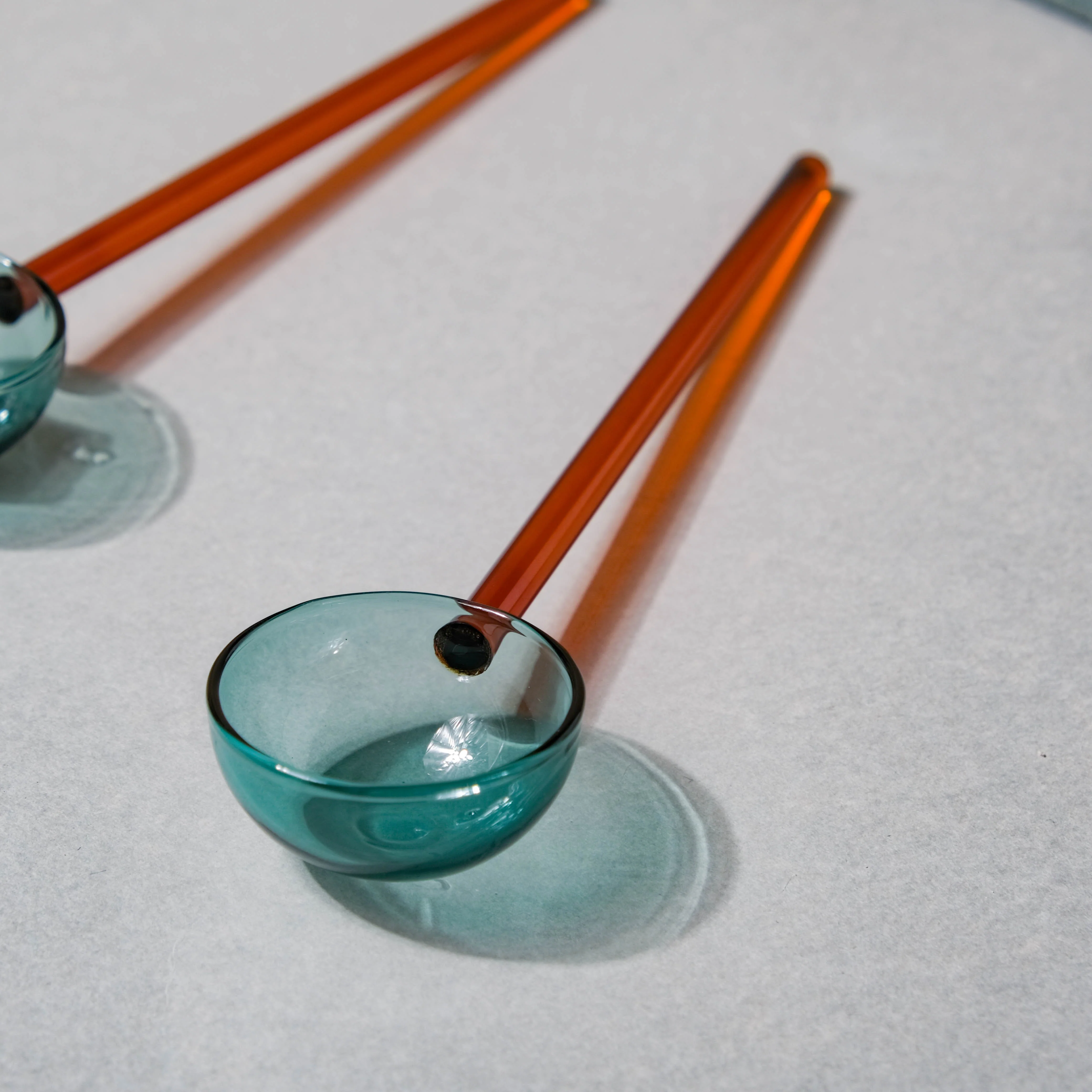 Glass Scoop Spoon Set of 2 Brown - Image 5