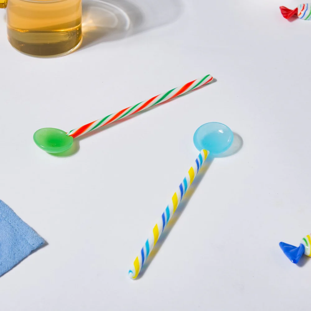 Glass Stirrer Set Of 2 Color Pop Blue Green 6.5 Inch - Image 7