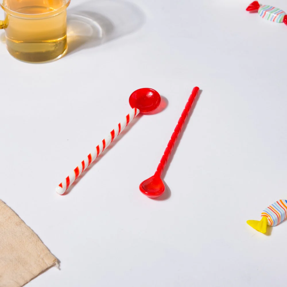 Glass Stirrer Set Of 2 Scarlet Cherry Red 6.5 Inch - Image 9