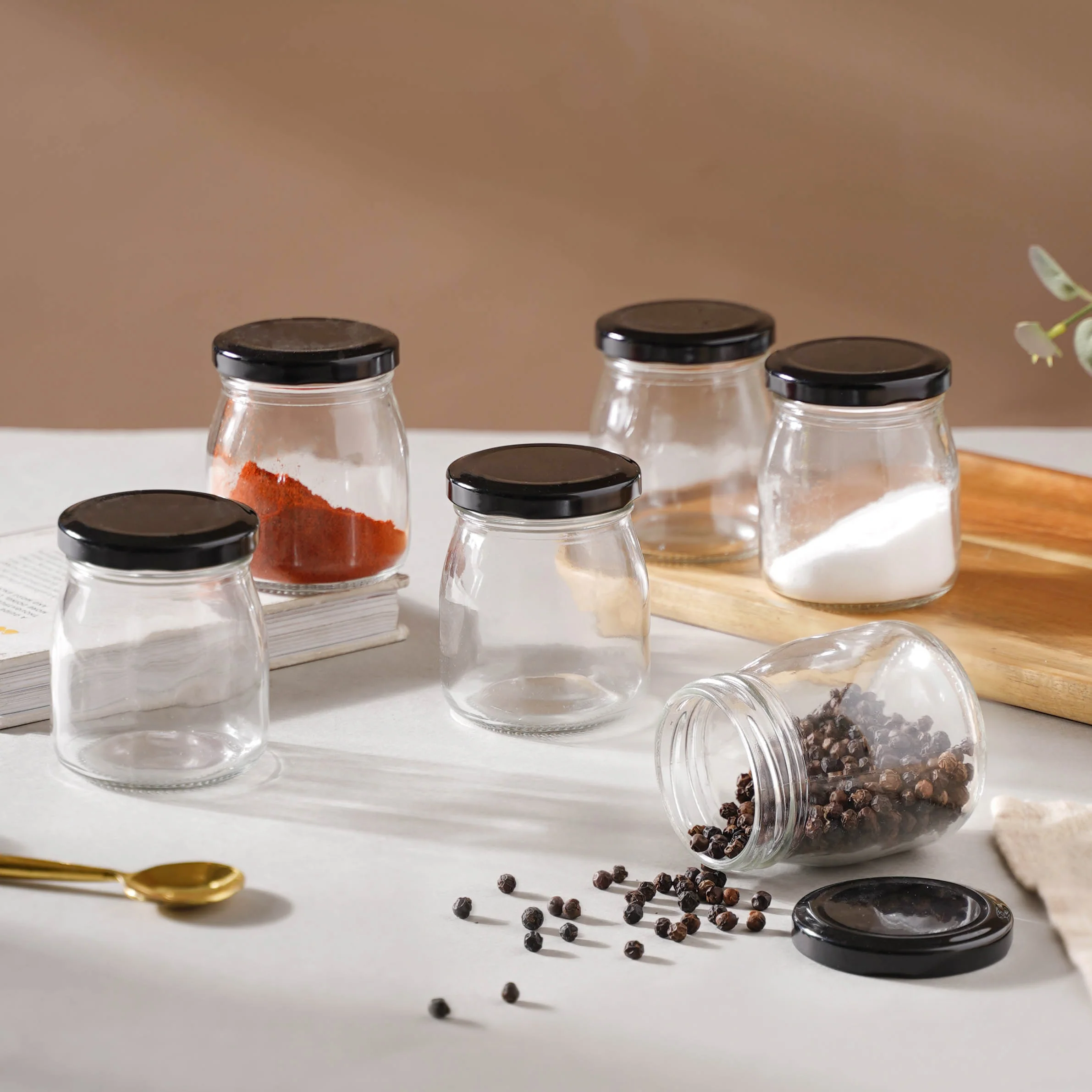 Glass Storage Container with Lid Set of 6