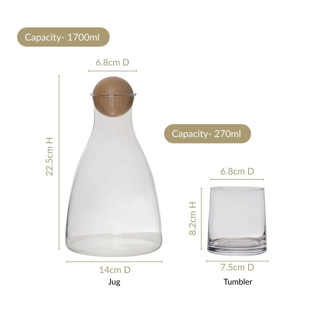 Glass Decanter With Glasses Set Of 7 - Image 4