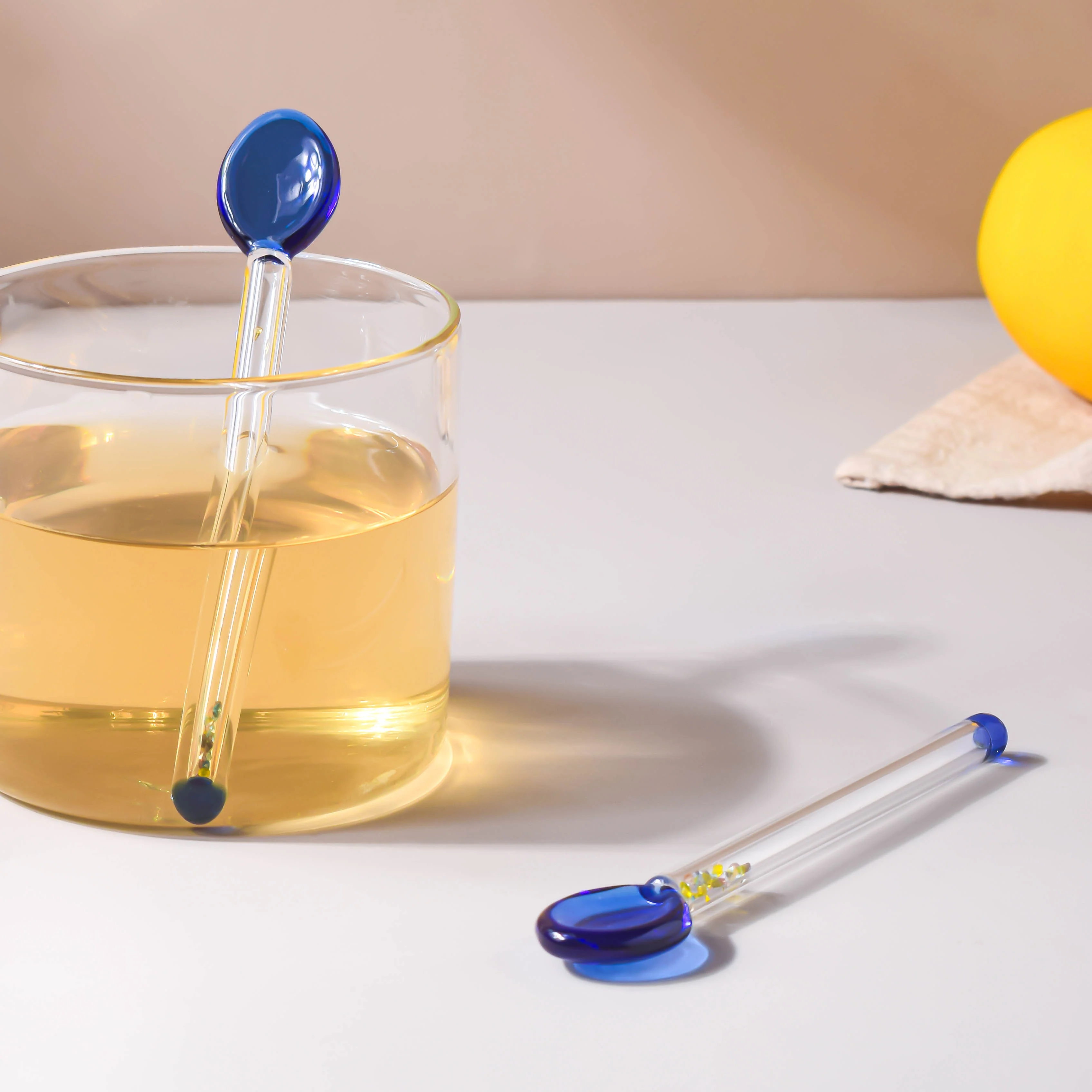 Glass Tea Spoon Set of 2 Blue - Image 3