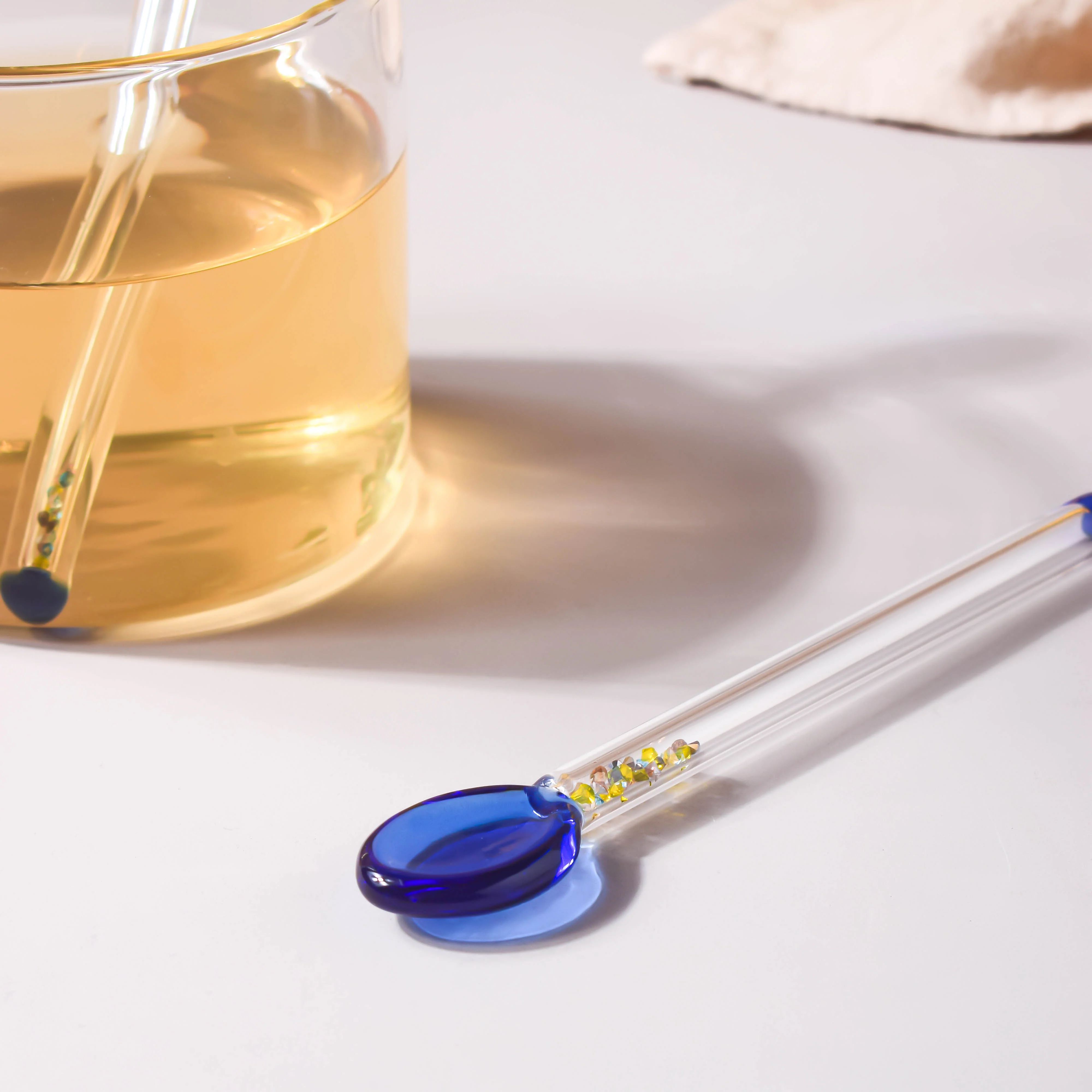 Glass Tea Spoon Set of 2 Blue - Image 5