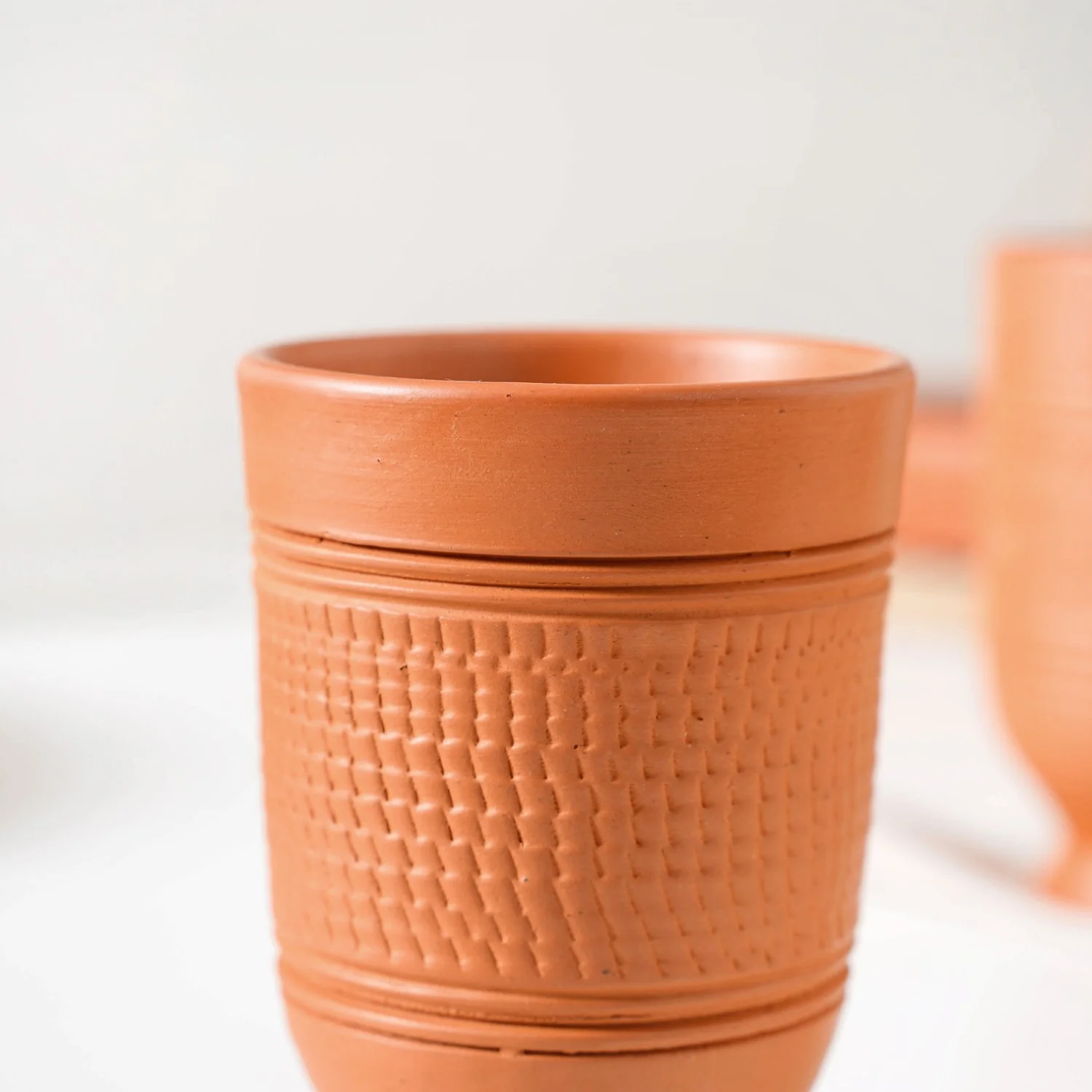 Glaze Free Terracotta Clay Tumblers Set Of 4 300ml - Image 6
