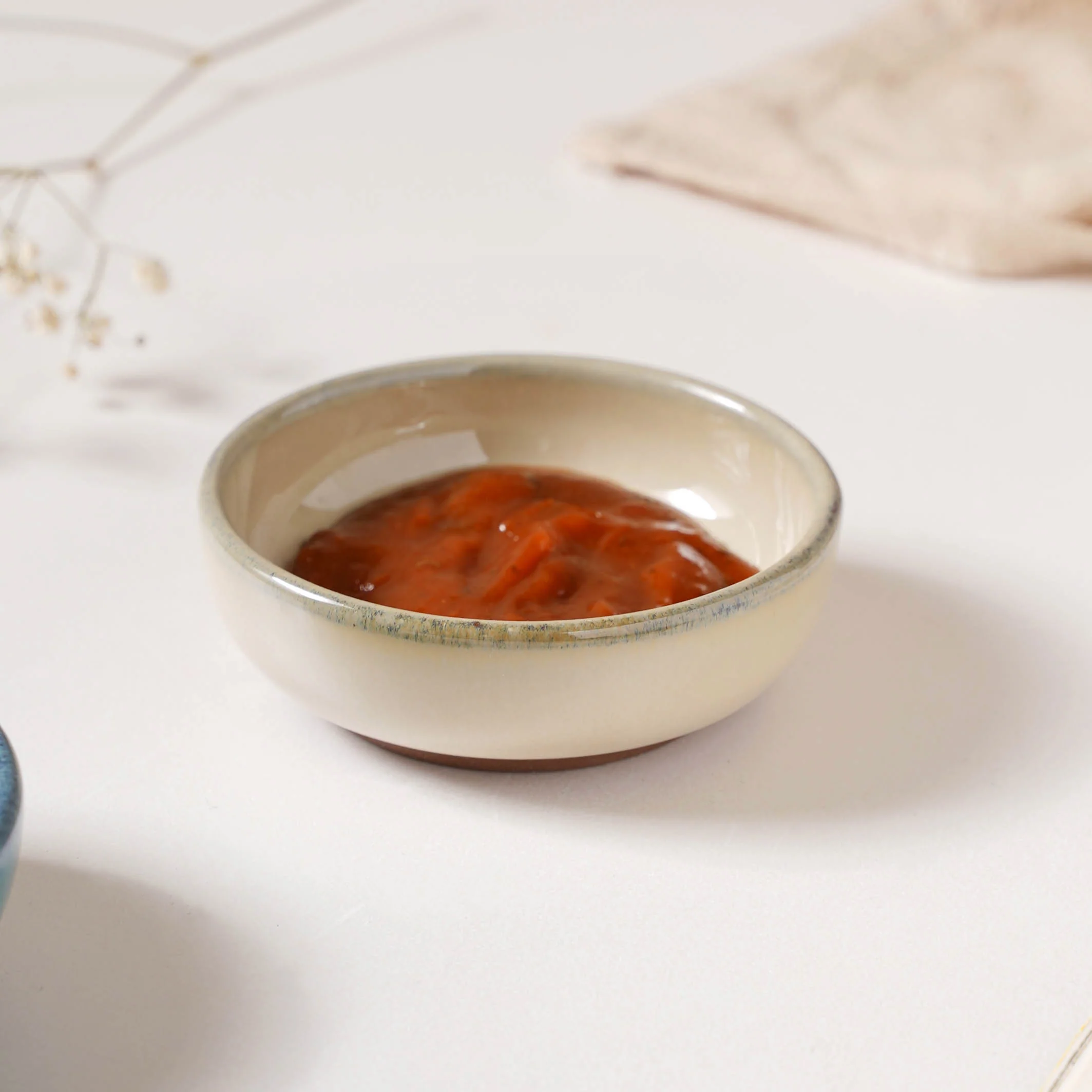 Glazed Ceramic Beige Dip Bowl 50 ml - Image 3
