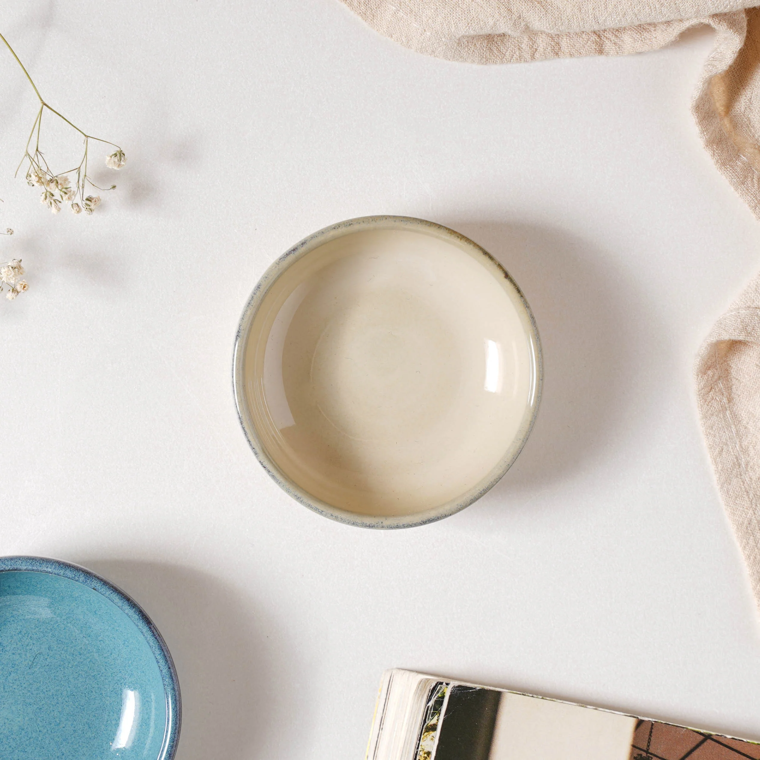 Glazed Ceramic Beige Dip Bowl 50 ml - Image 5