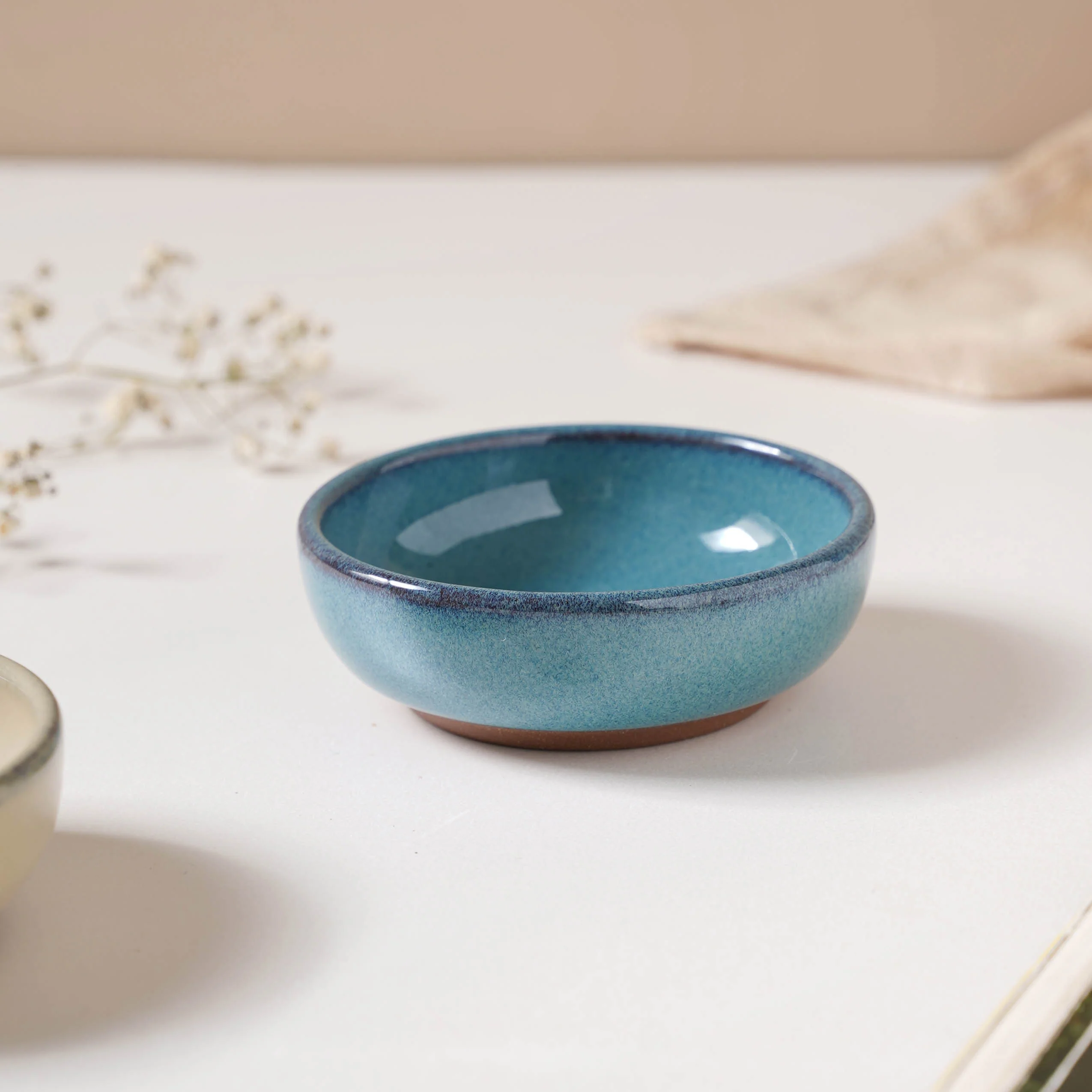 Glazed Ceramic Blue Dip Bowl 50 ml - Image 4