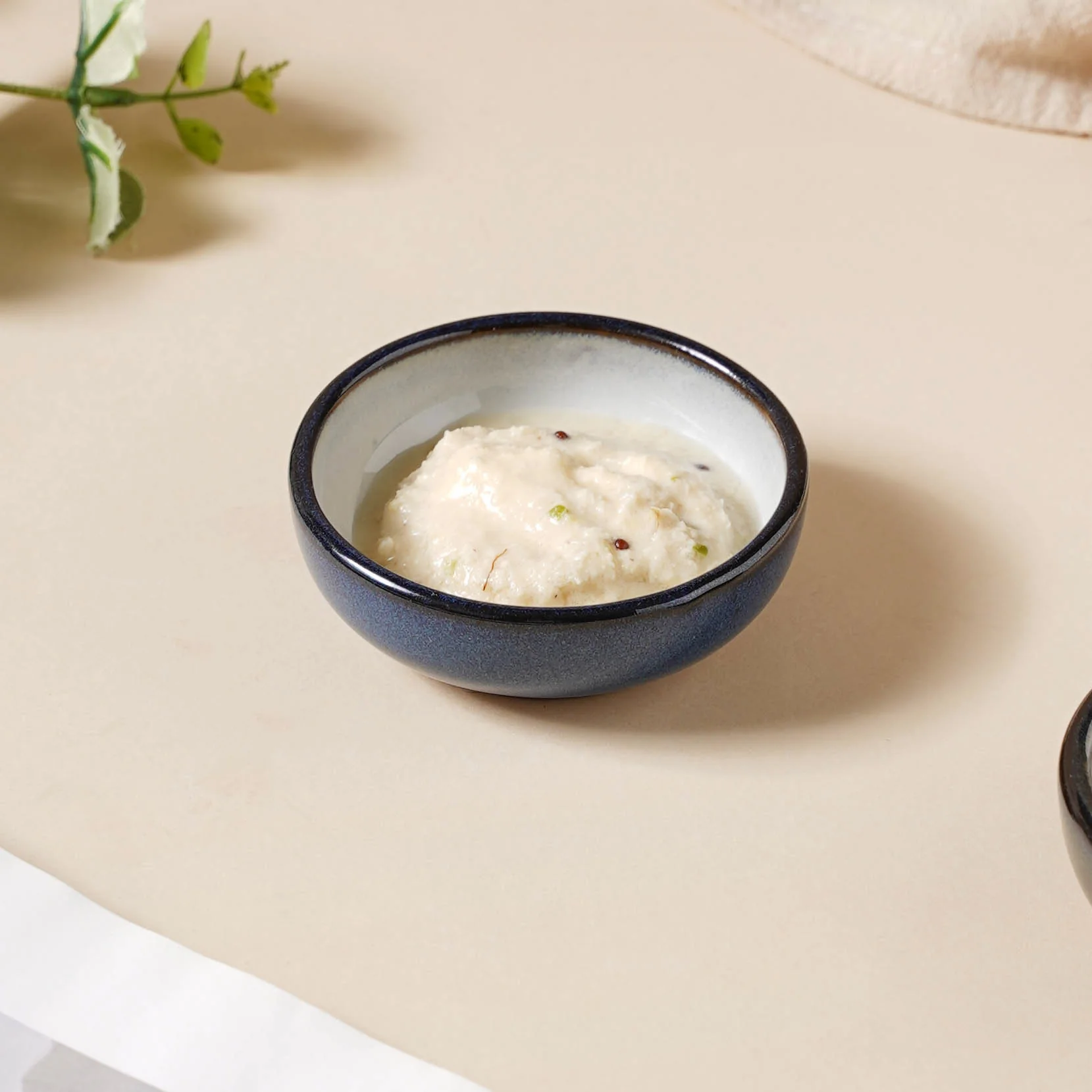 Glazed Ceramic Grey And Blue Dip Bowl 50 ml - Image 2
