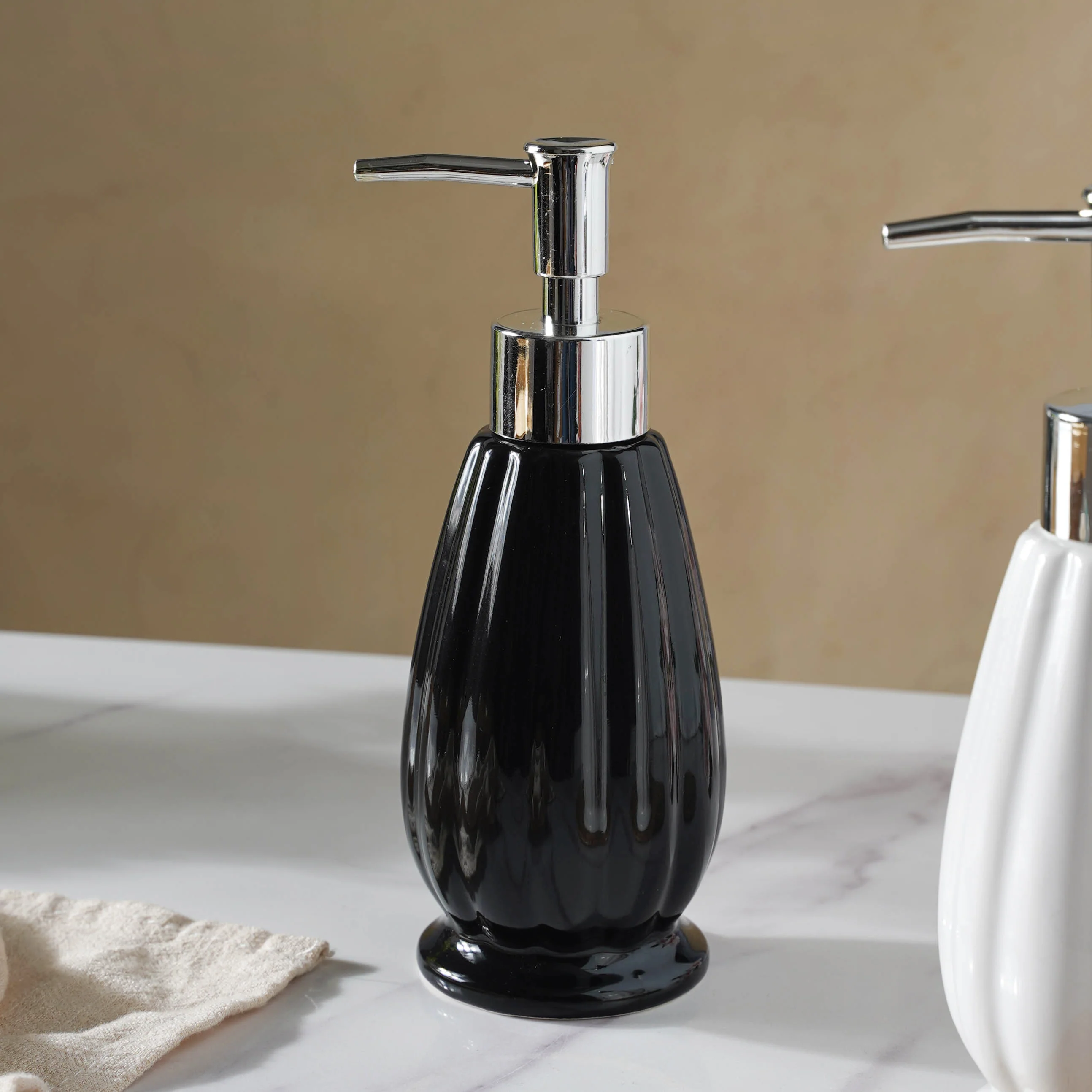Glazed Ceramic Soap Dispenser - Image 2