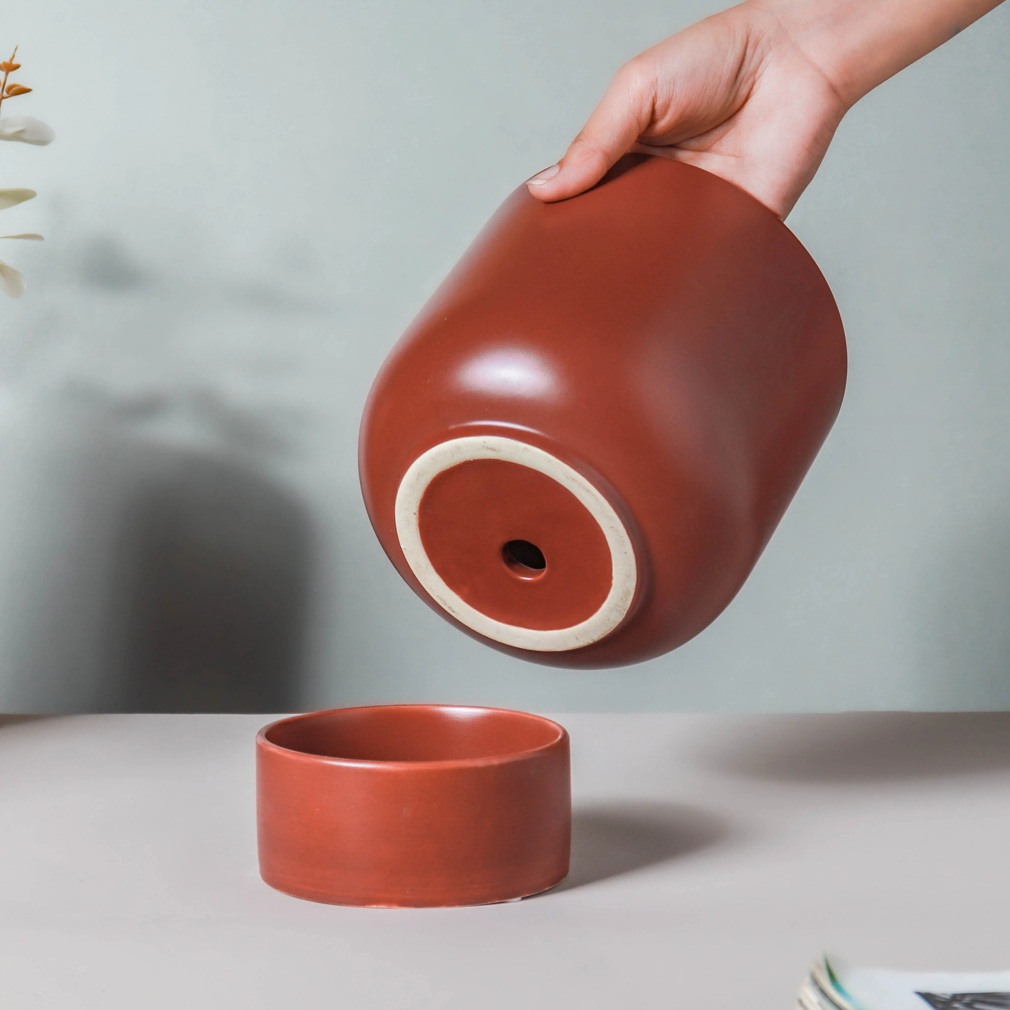 Glazed Flower Planter With Stand - Image 6