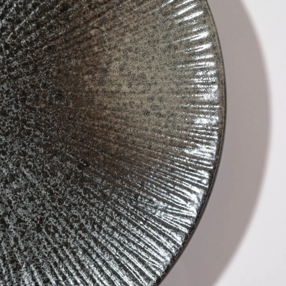 Glazed Texture Dinner Plate Black 9.8 Inch - Image 5