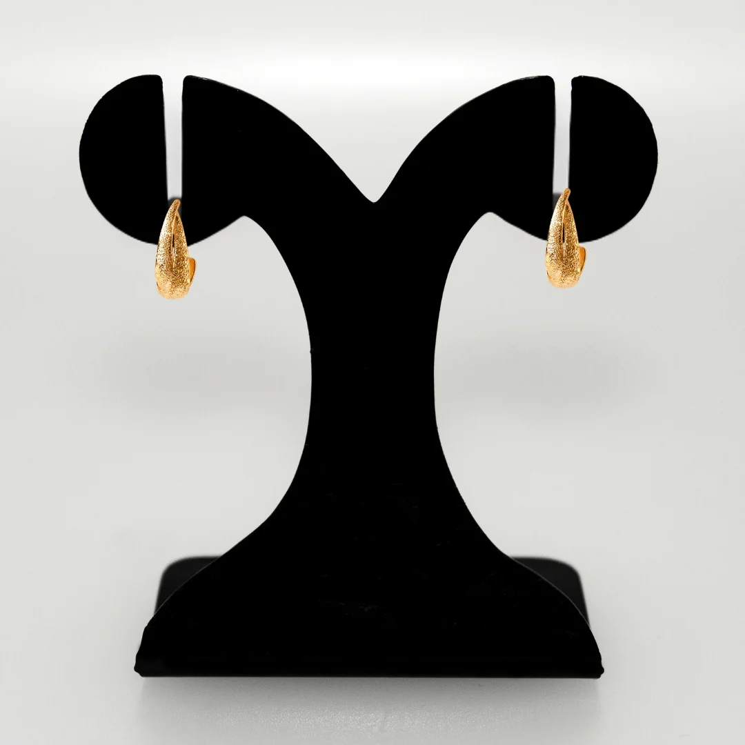 Glittery Gold Layered Drop Earrings - Image 7