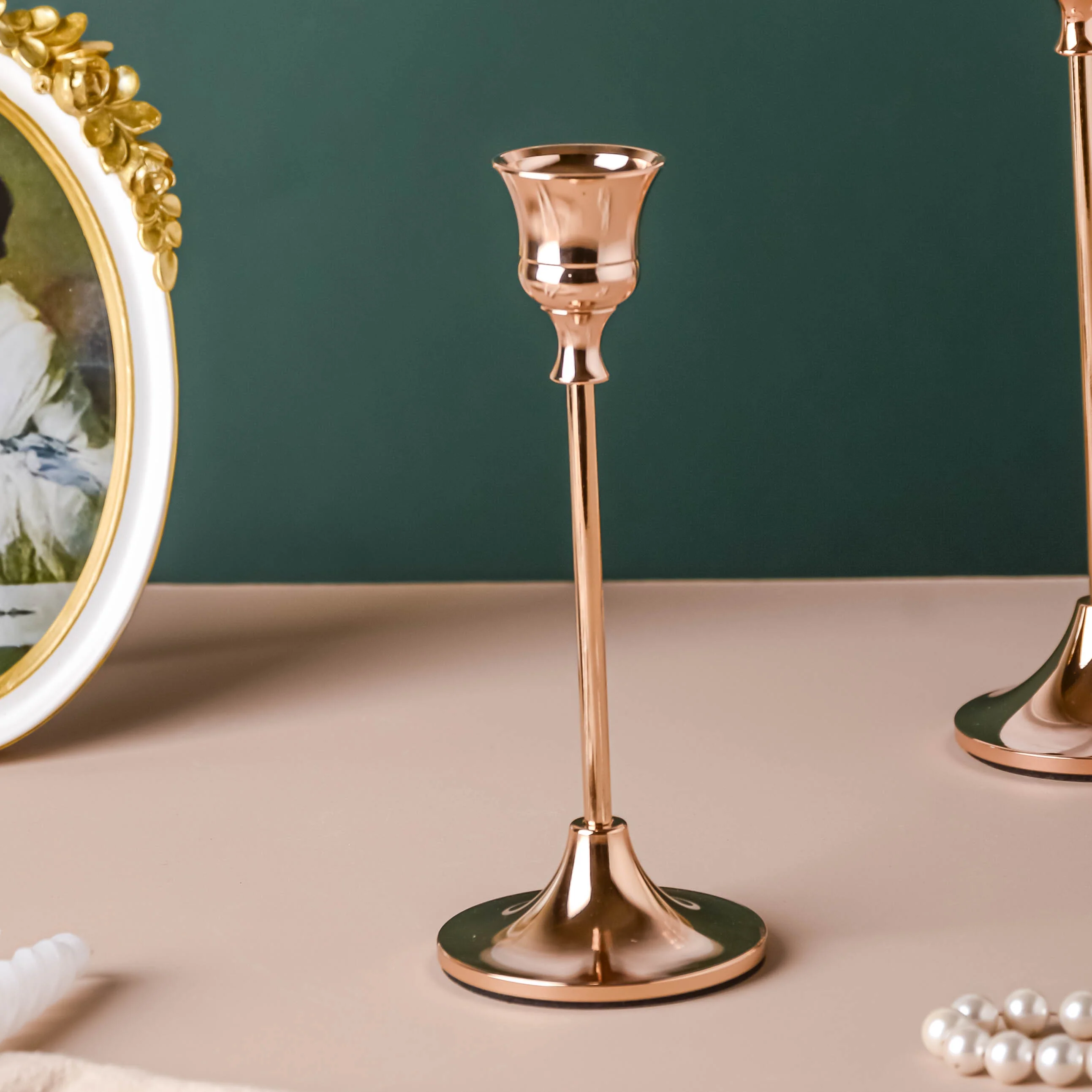 Glossy Gold Candle Stand - Image 10