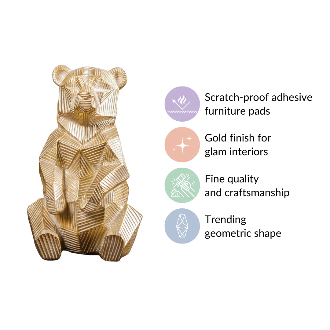 Gold Accent Bear Statue - Image 5