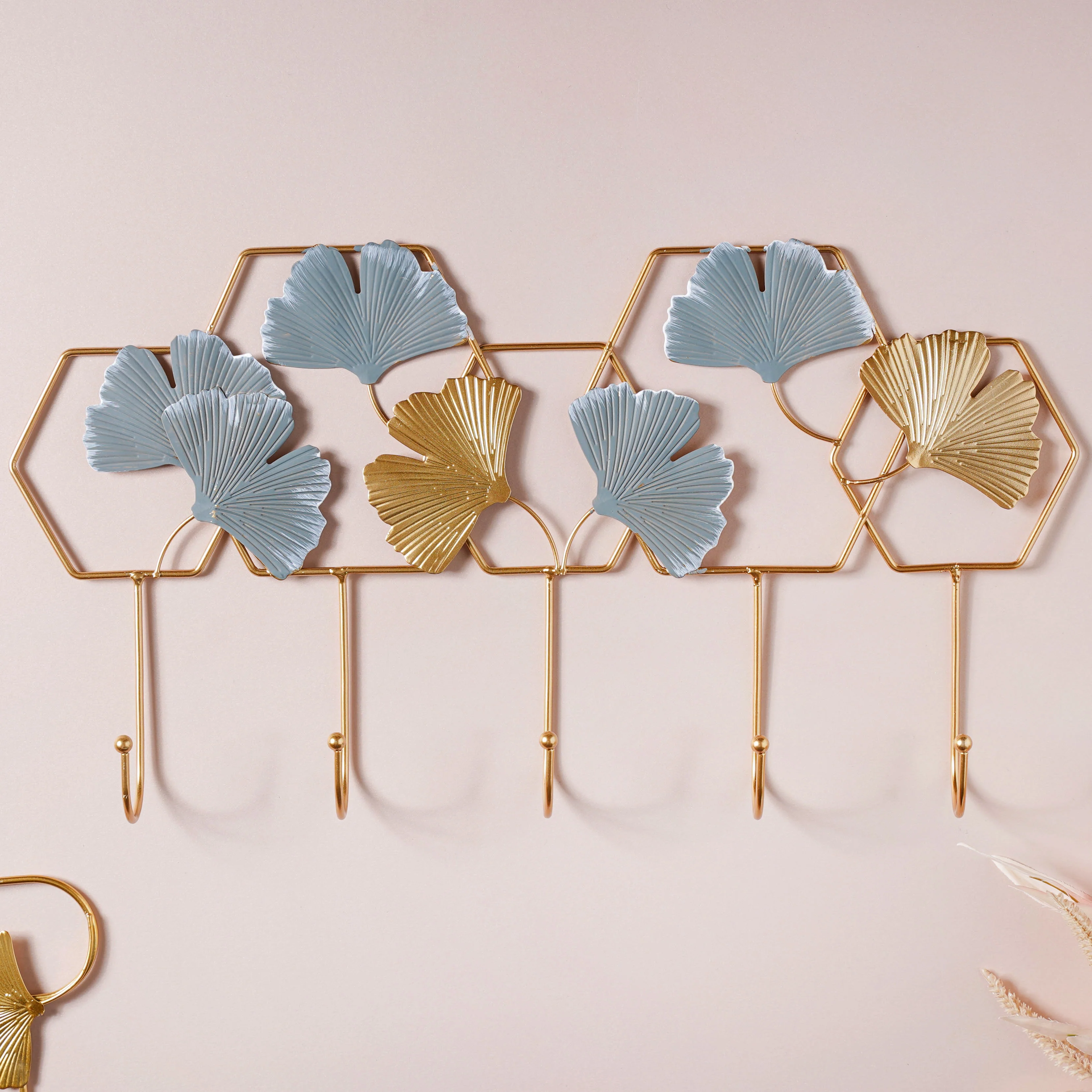 Gold and Blue Wall Mount Hanger - Image 3