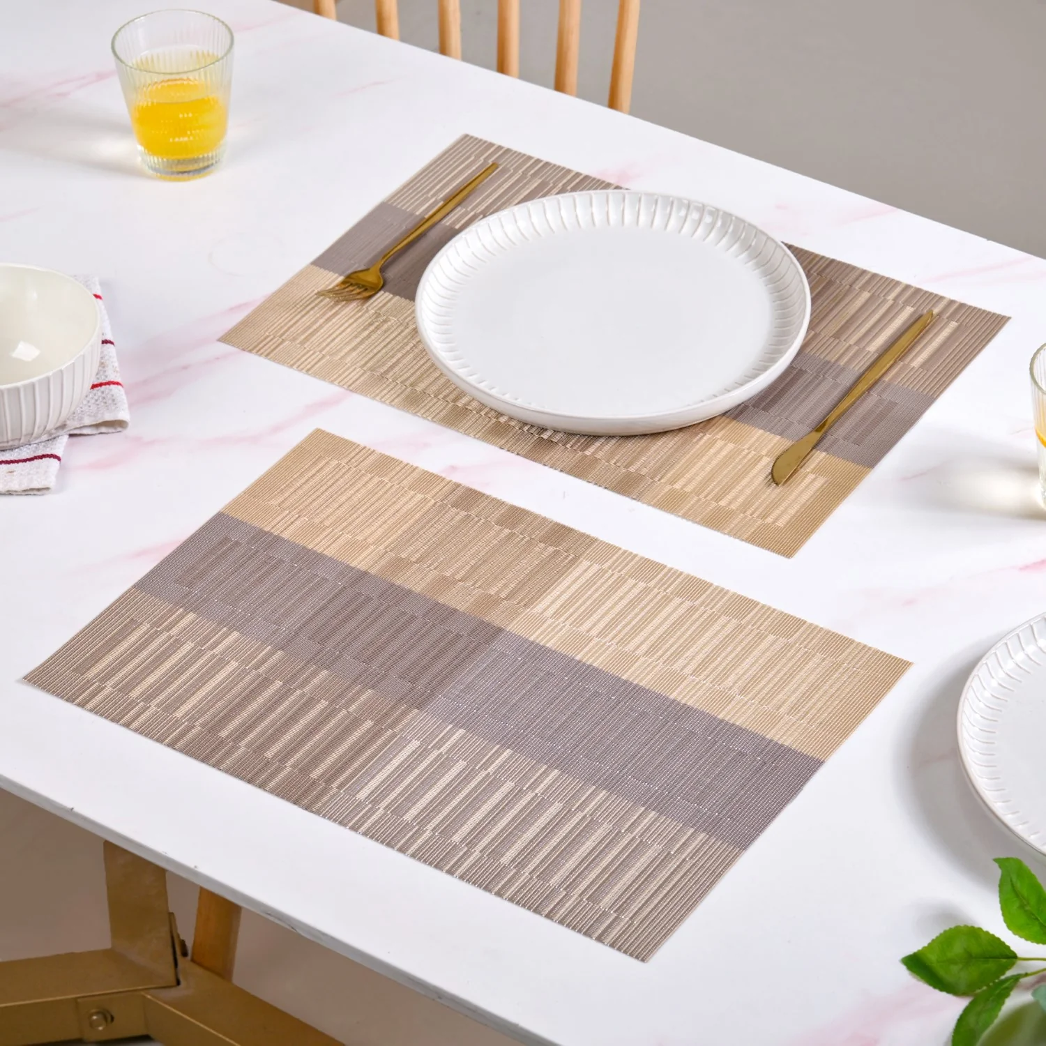 Gold And Brown Mat Set Of 6 - Image 8