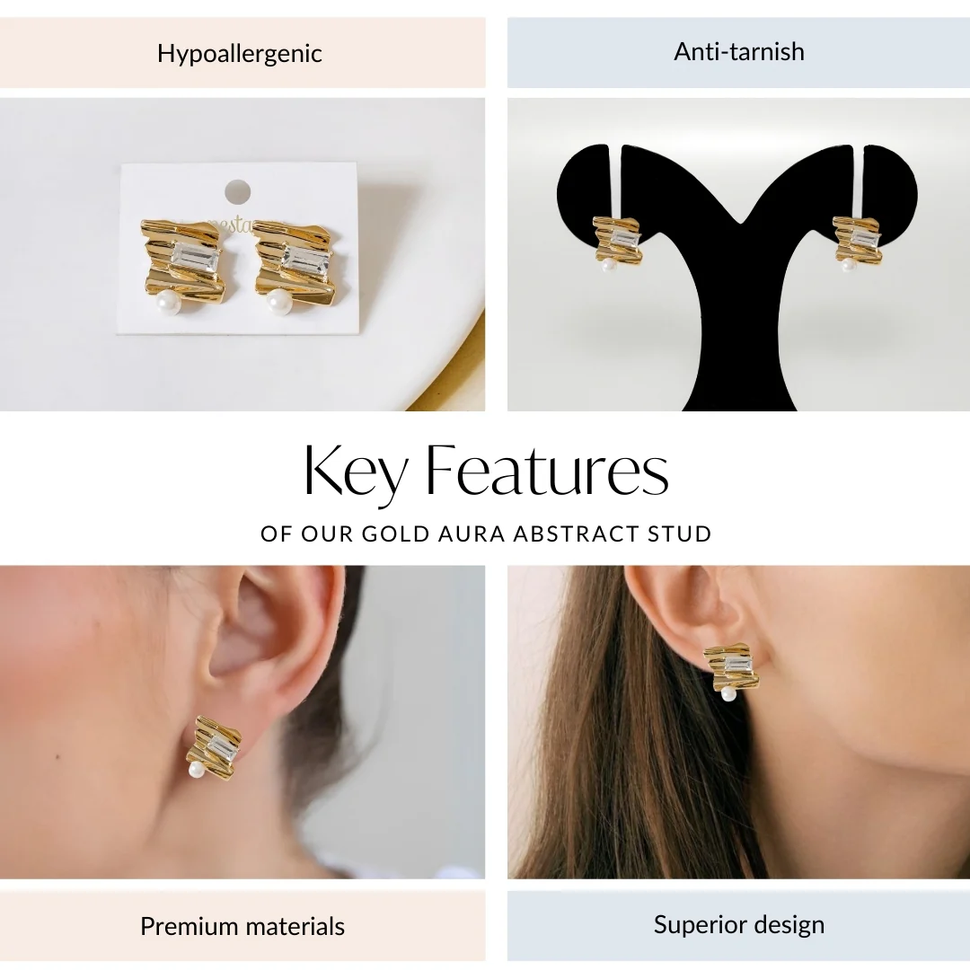 Gold Aura Abstract Stud - Image 4