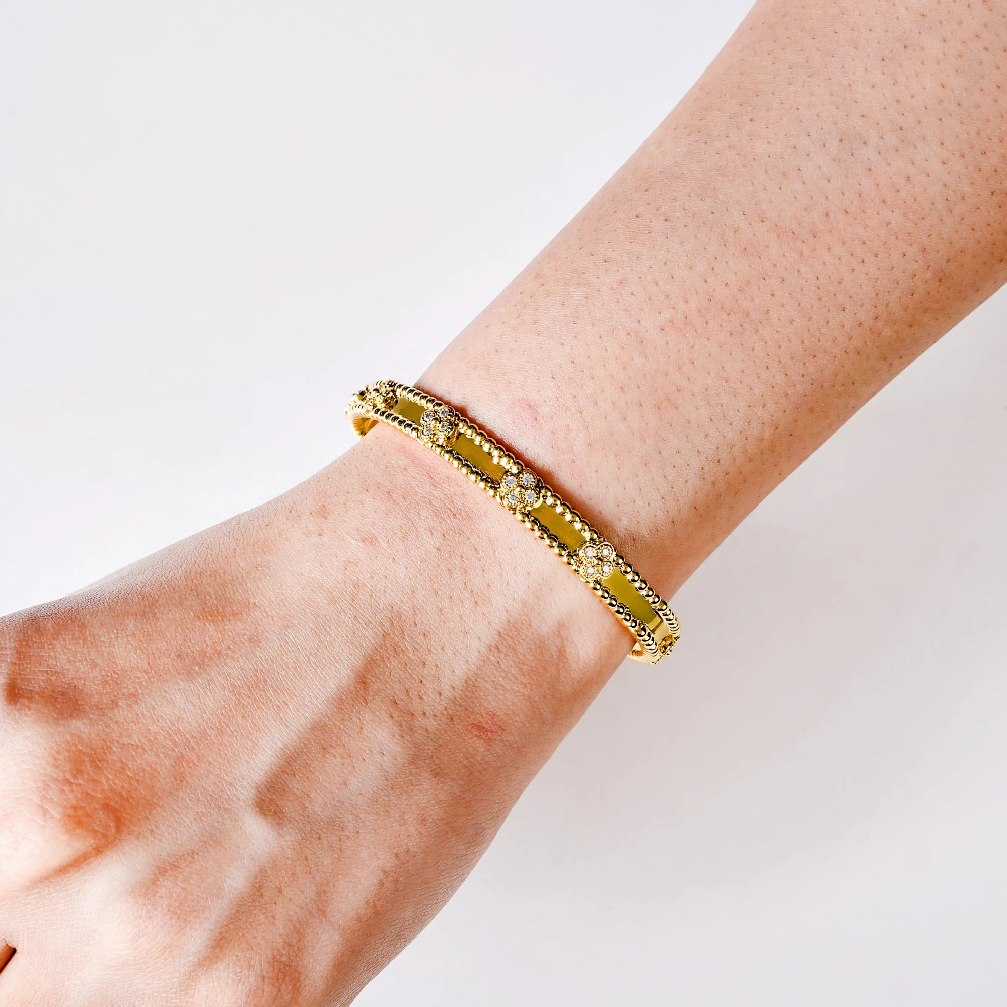 Gold Bloom Metal Bangle - Image 2