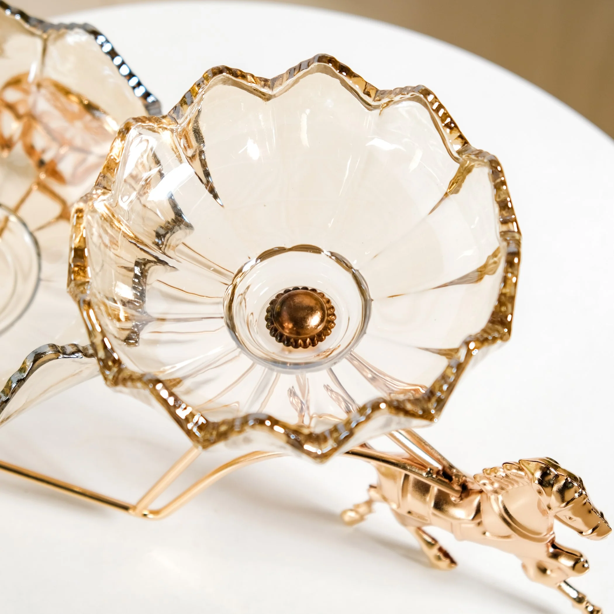 Gold Chariot Glass Decorative Bowls - Image 6