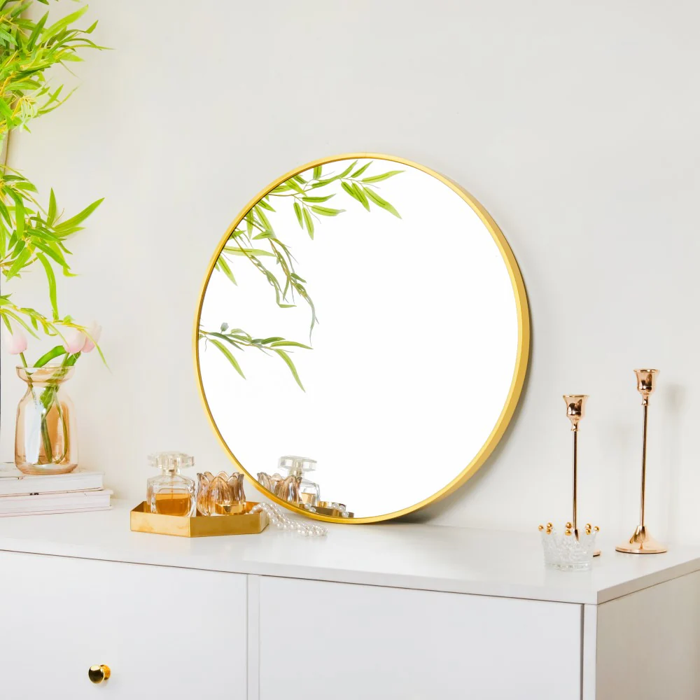 Gold Decorative Round Wall Mirror 19 Inch