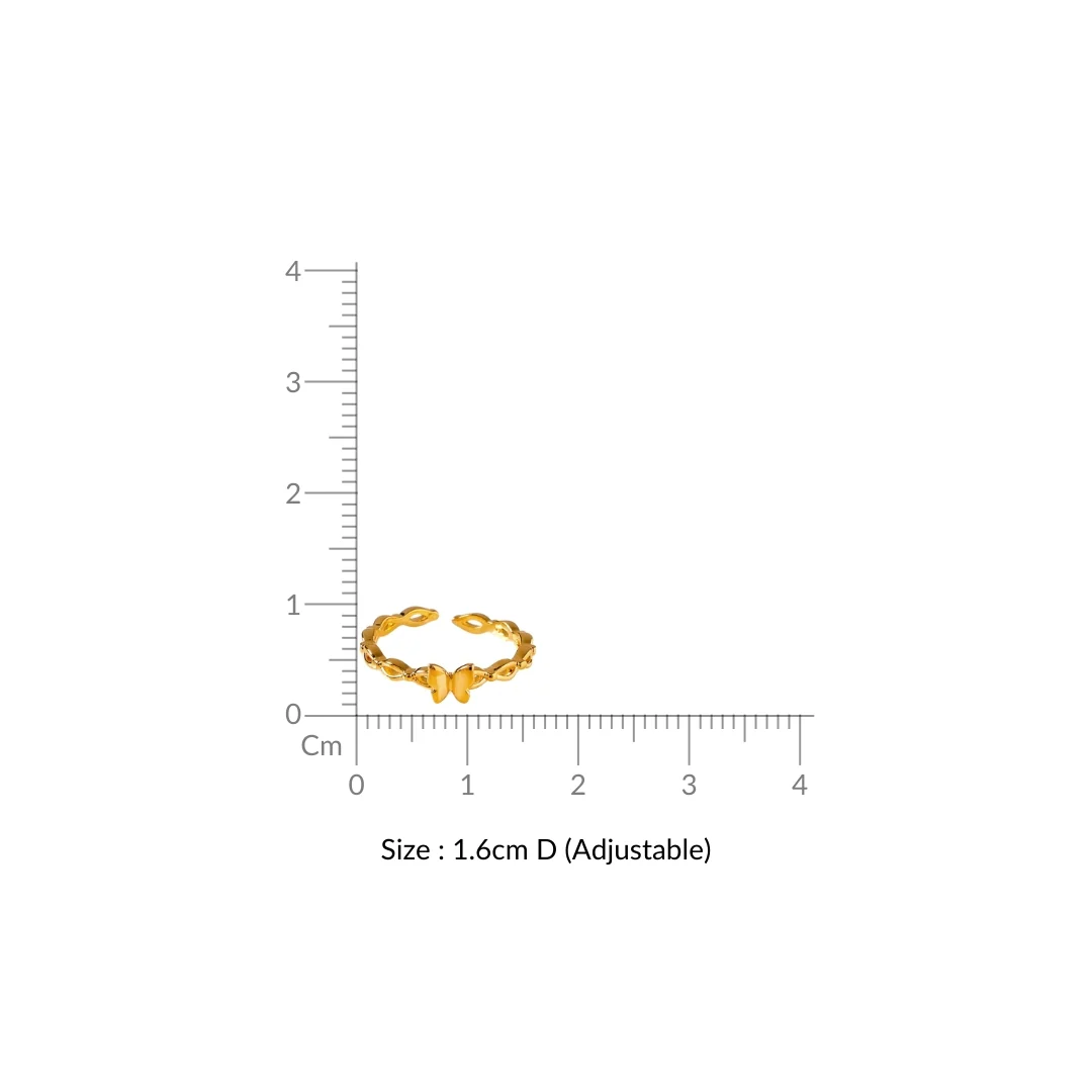 Gold Flutter Chain Ring - Image 3