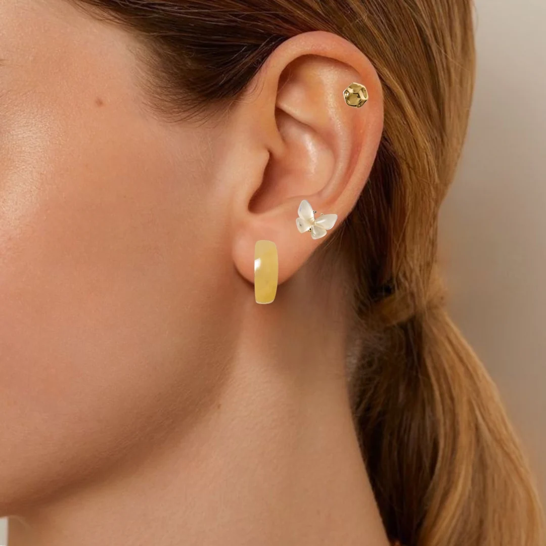 Gold Glamour Chic Earrings Set Of 3 - Image 6