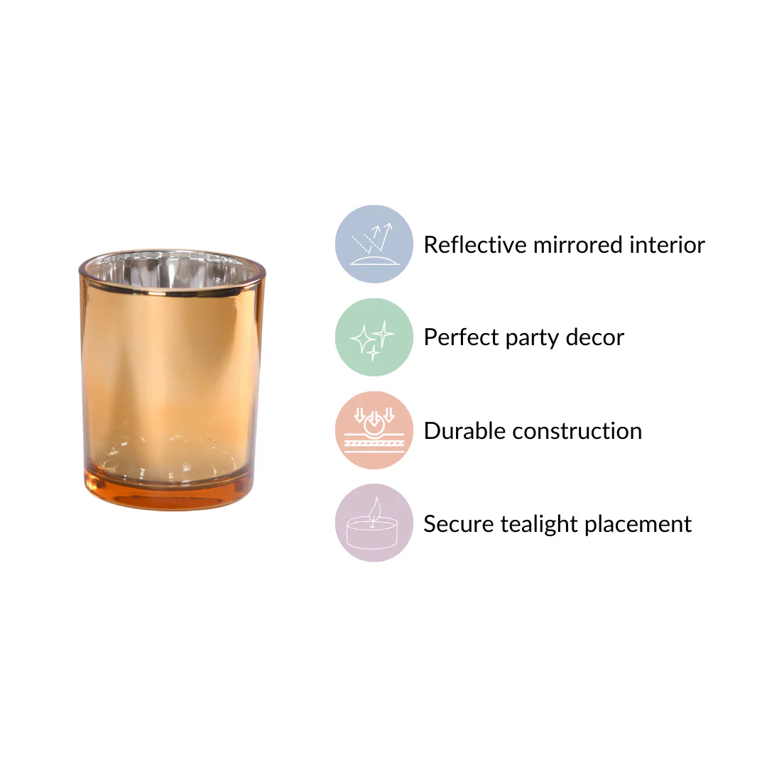 Gold Glass Votive Candle Holder Set Of 4 - Image 5