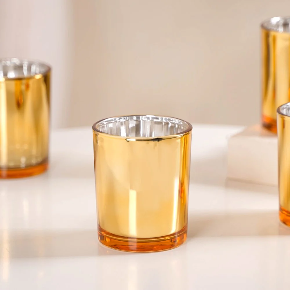 Gold Glass Votive Candle Holder Set Of 4 - Image 9