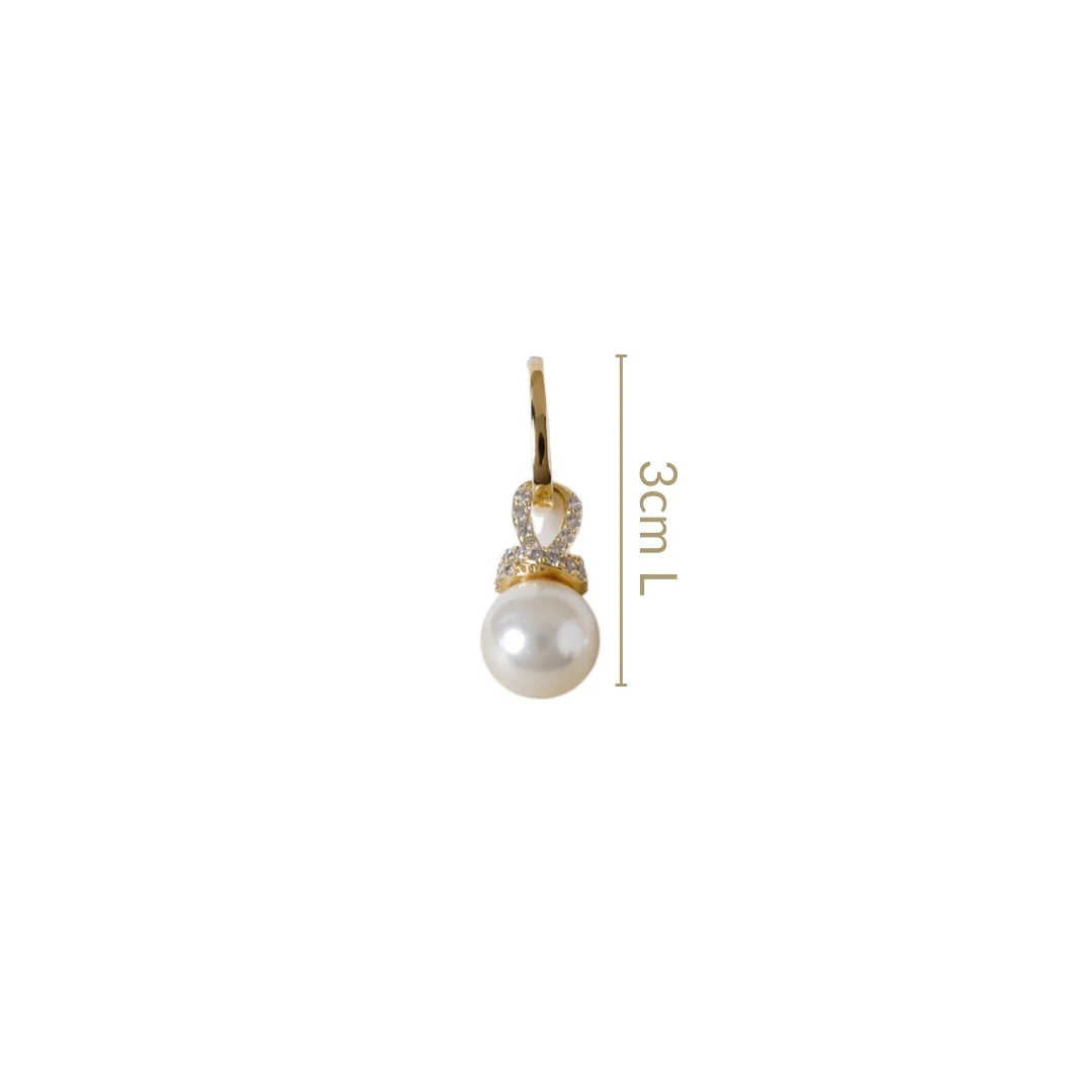 Gold Halo Pearl Drop Earrings - Image 3