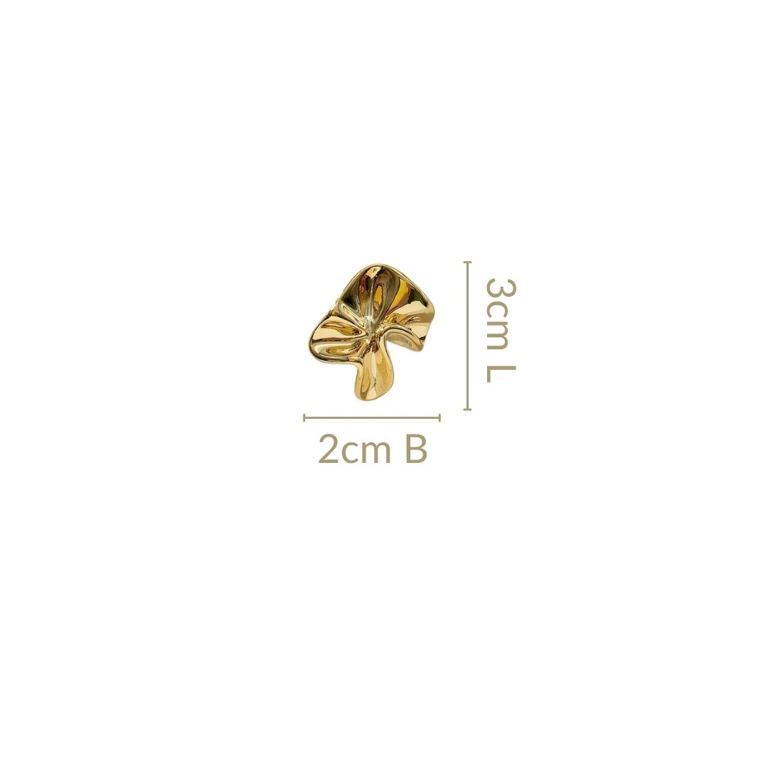 Gold Hammered Fold Studs - Image 3