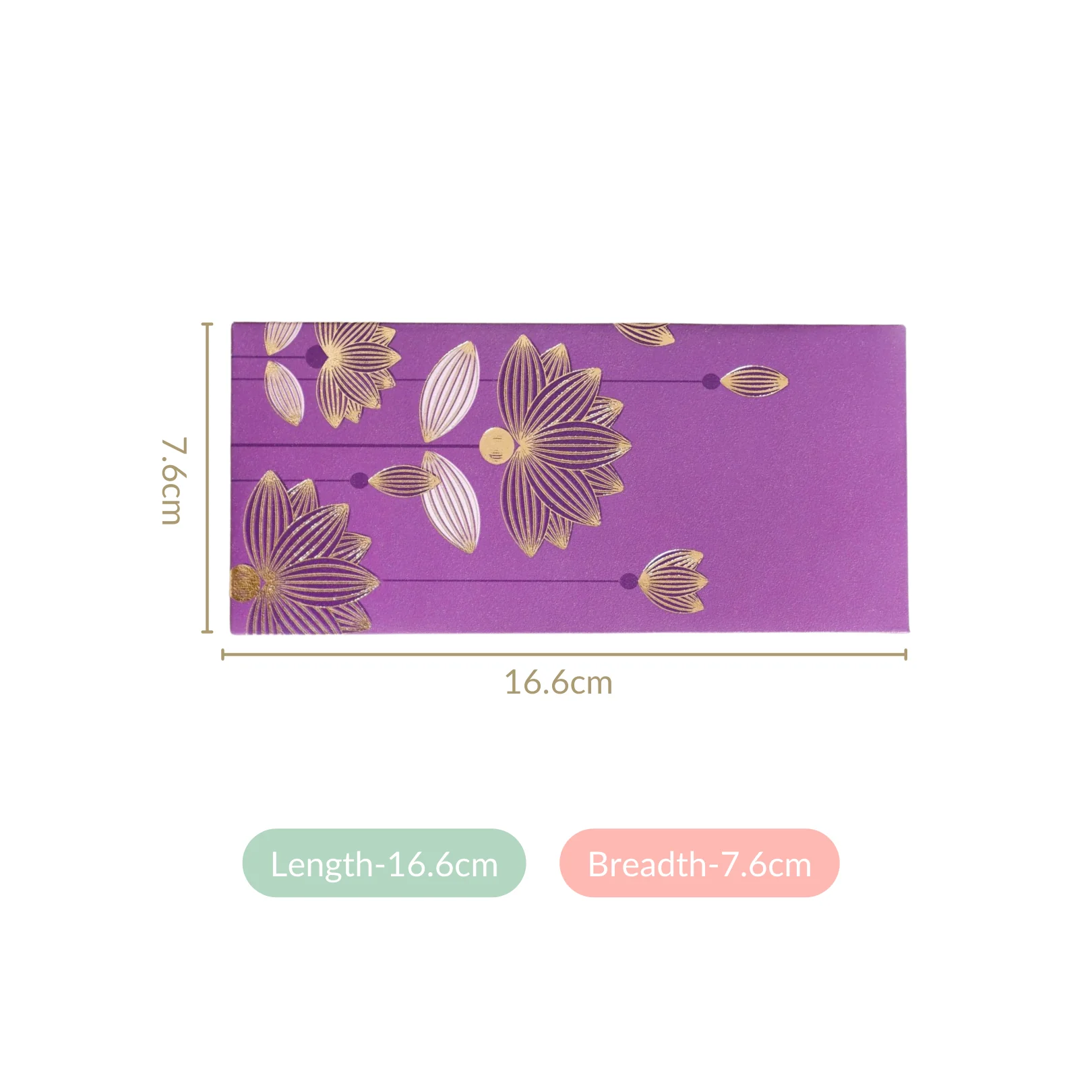 Gold Lotus Shagun Envelope Set Of 12 Purple - Image 4