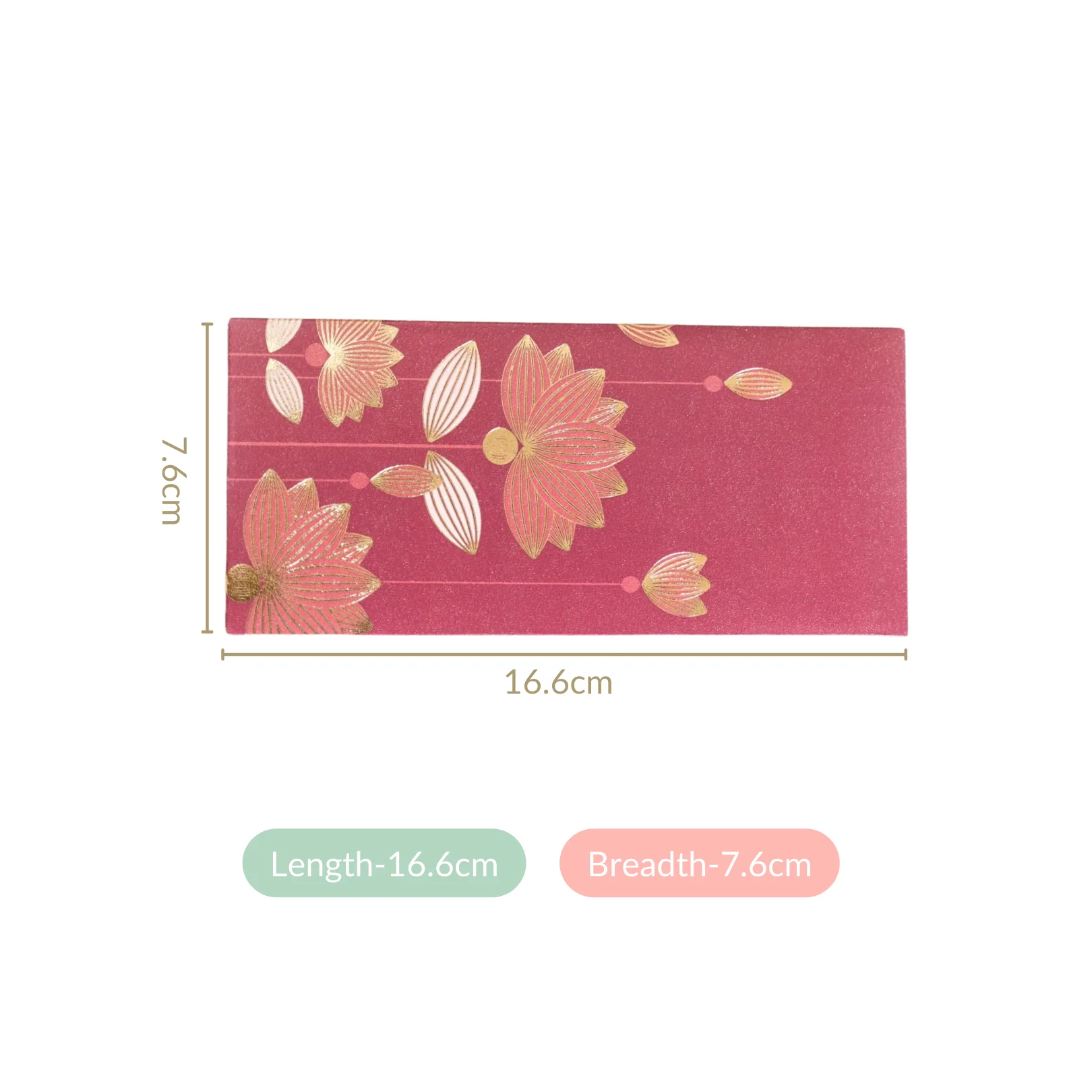 Gold Lotus Shagun Paper Envelopes For Cash Gift Set Of 12 Maroon - Image 4