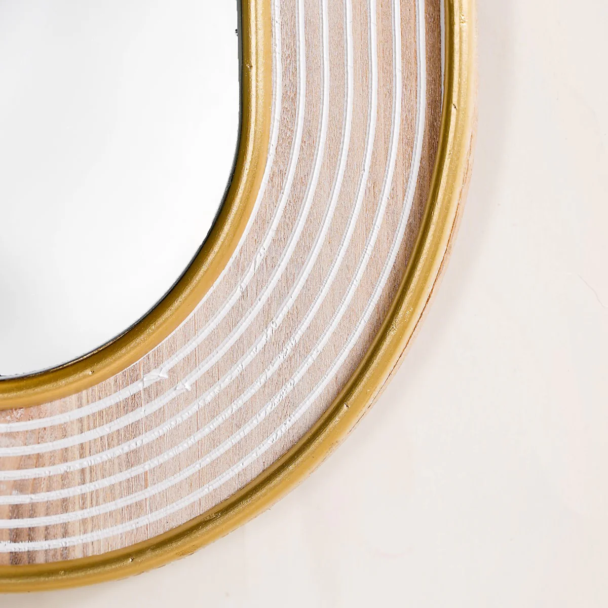 Gold Metal Framed Modern Wall Mirror 24x13 Inch - Image 7