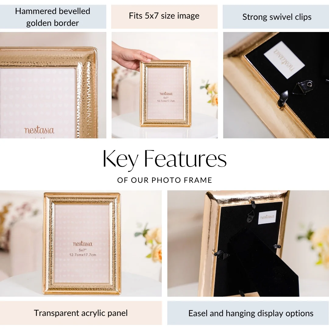 Gold Metallic Photo Frame Large 13x18cm - Image 5