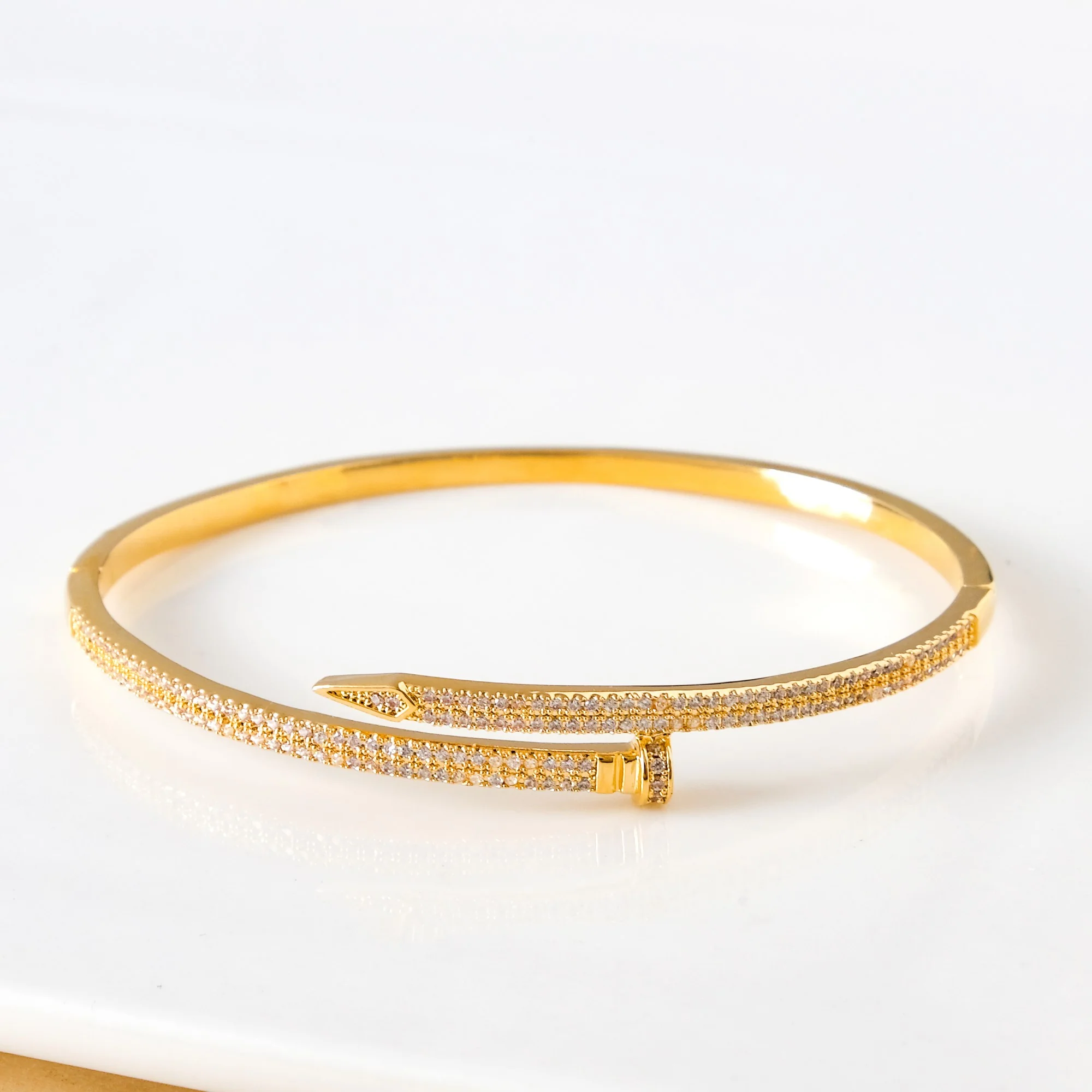 Gold Nail Glittery Bracelet - Image 5
