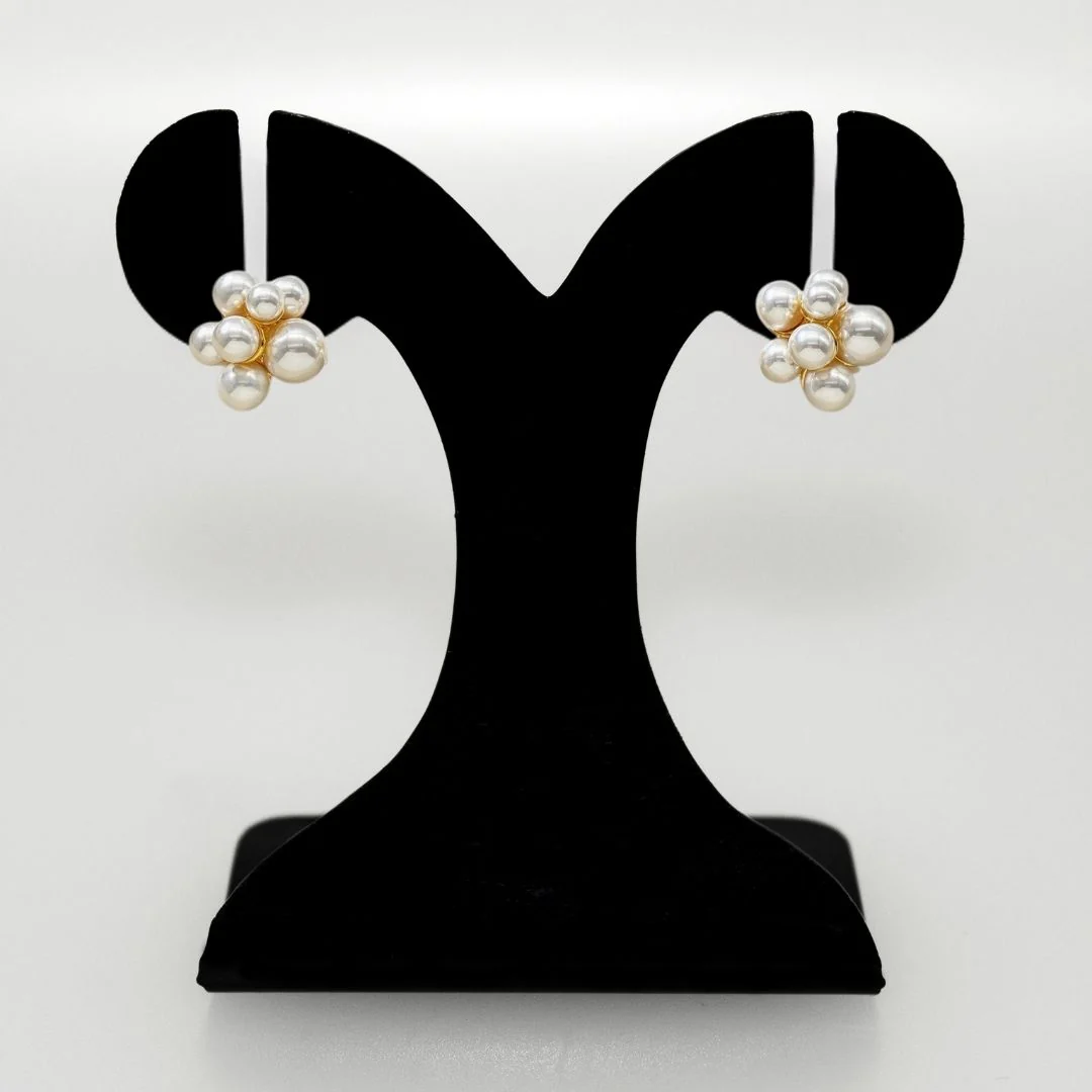 Gold Radiance Cluster Earrings - Image 5