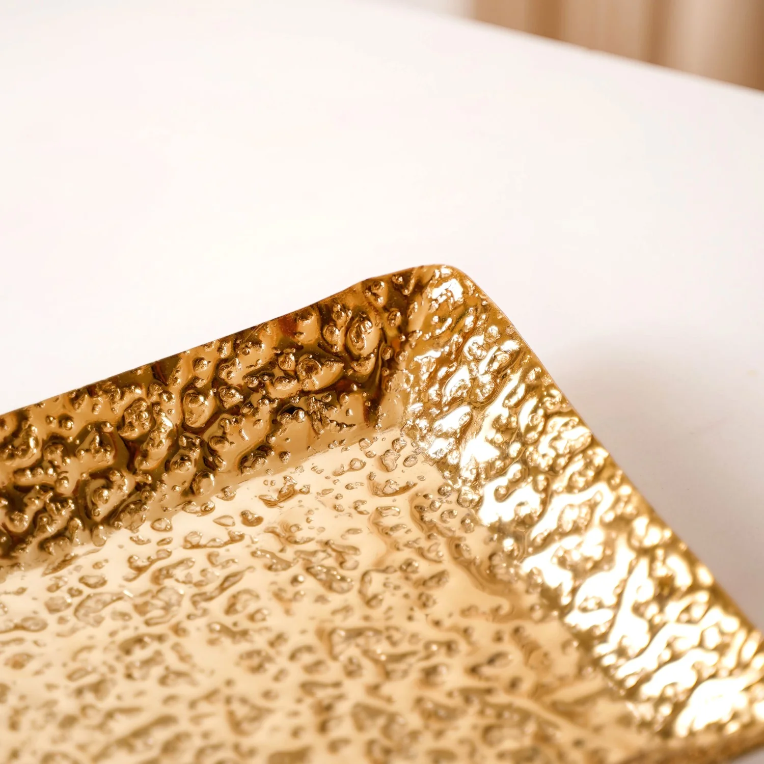 Gold Rectangular Metal Long Tray 16x6 Inch - Image 7