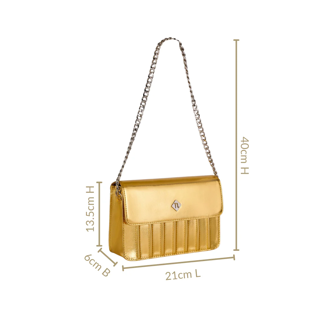 Gold Sheen Shoulder Bag - Image 4