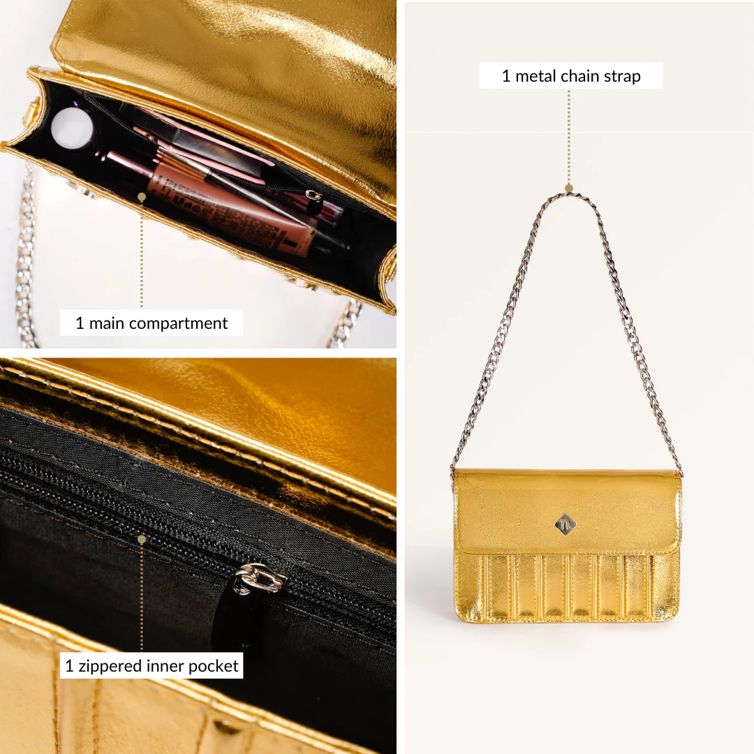 Gold Sheen Shoulder Bag - Image 6