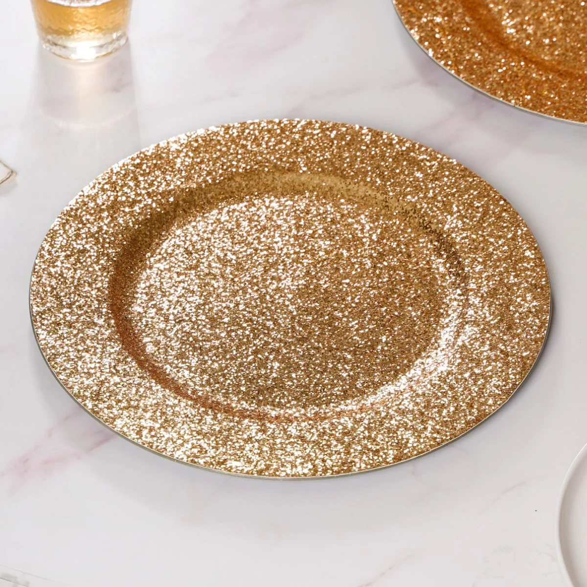 Gold Shimmer Charger Plate Set Of 6 13 Inch - Image 3
