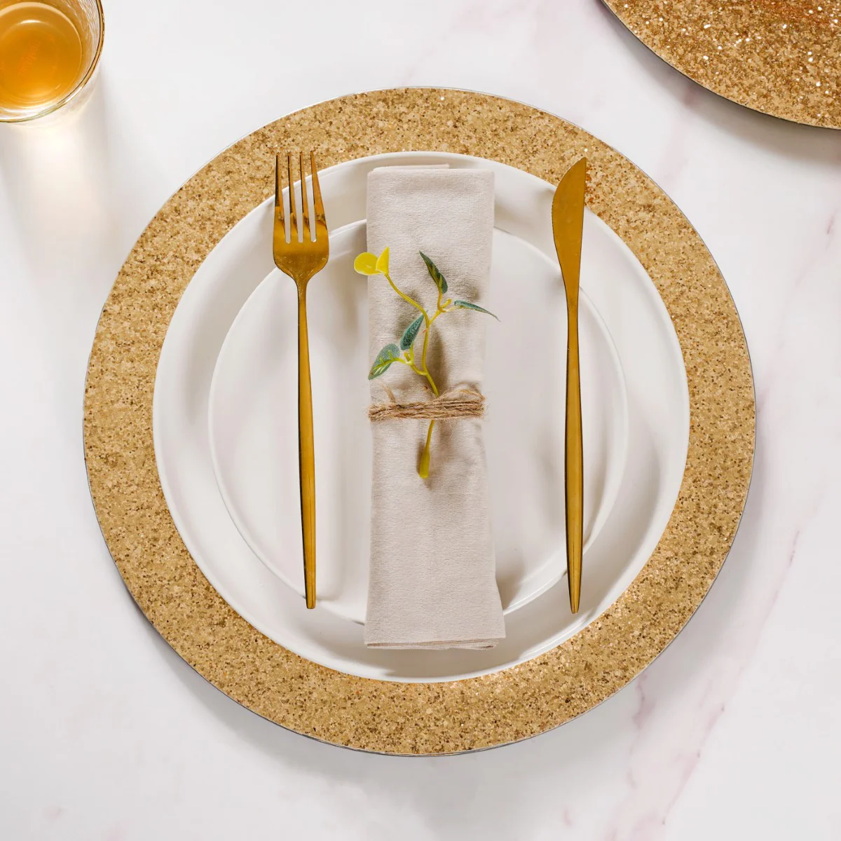Gold Shimmer Charger Plate Set Of 6 13 Inch - Image 8