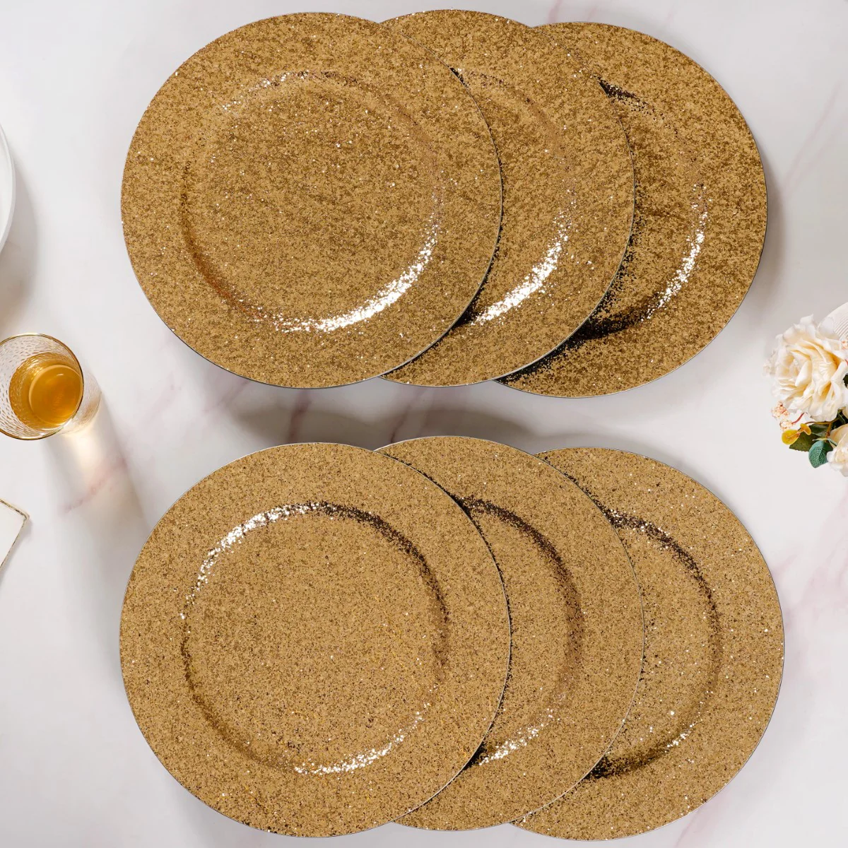Gold Shimmer Charger Plate Set Of 6 13 Inch - Image 9