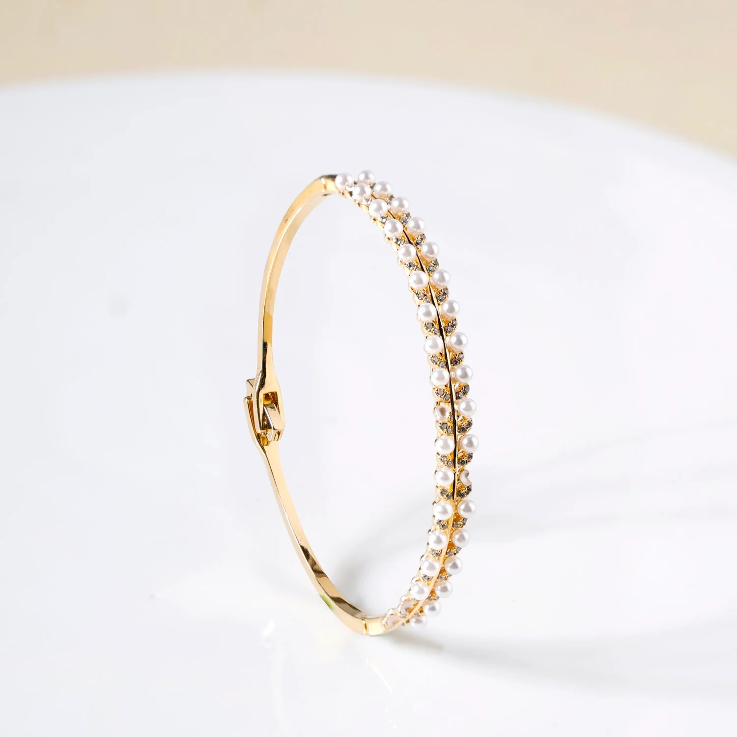 Gold Shimmer Folding Clasp Bracelet - Image 7